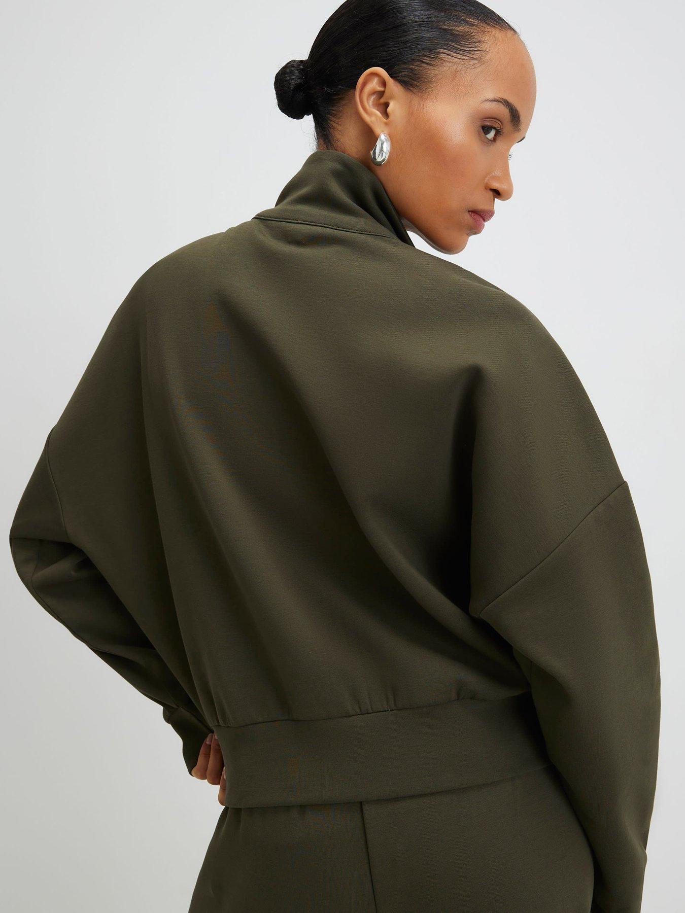 Image 2 of 4 of River Island Zip Up Sweatshirt - Khaki