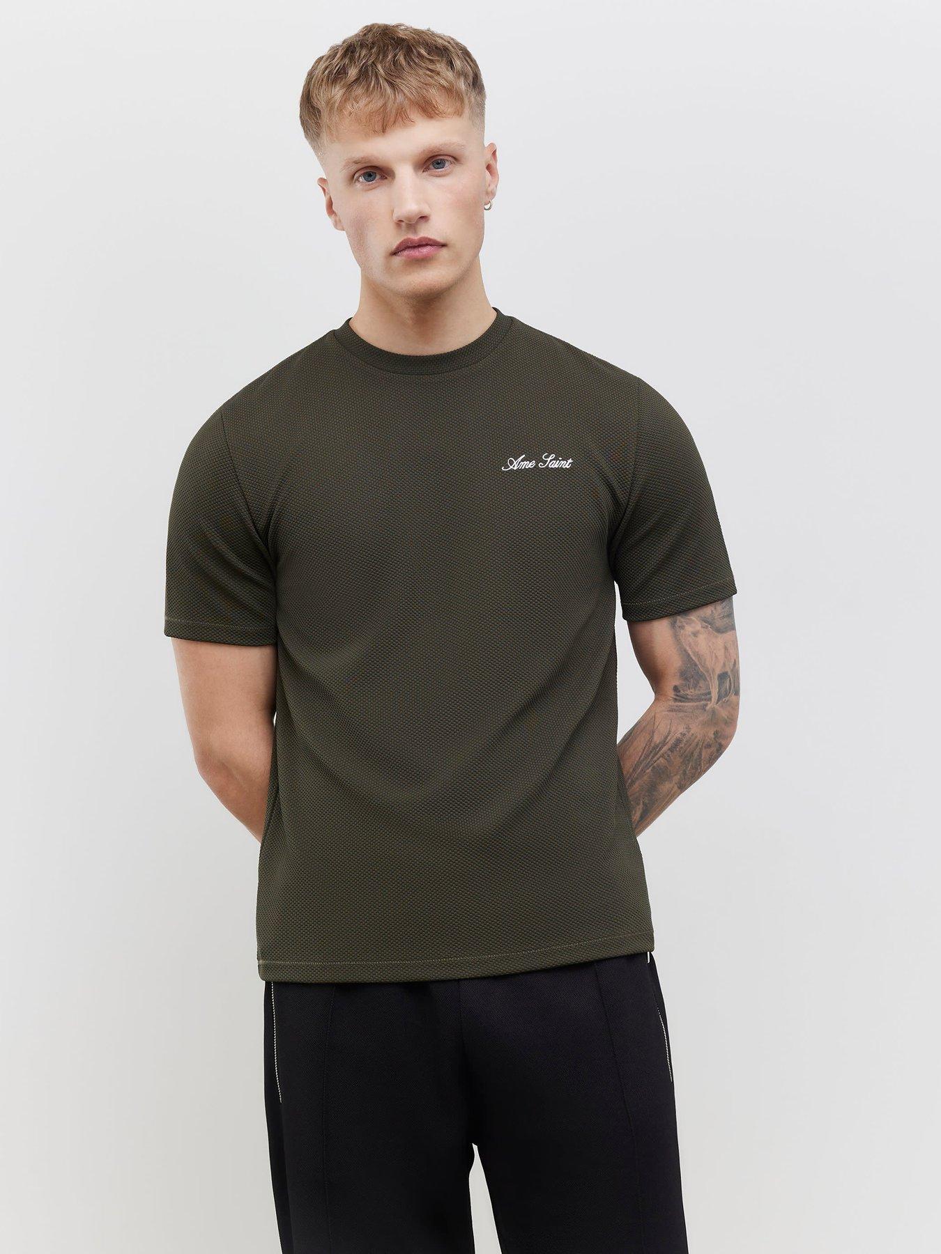 River Island Slim Fit Textured Ame Saint T-shirt