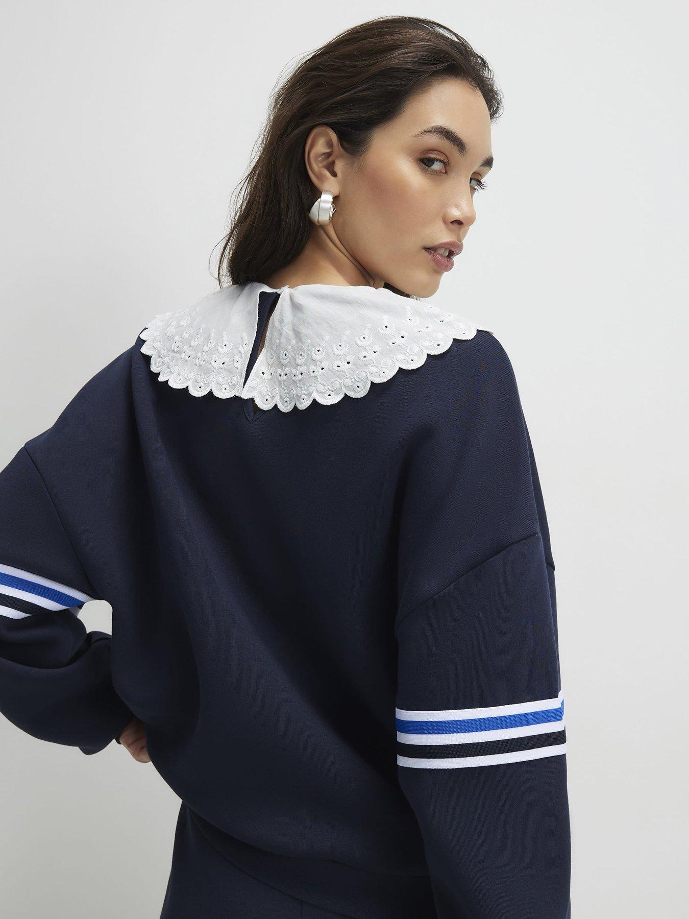 Image 2 of 4 of River Island Long Sleeve Collared Number Sweatshirt