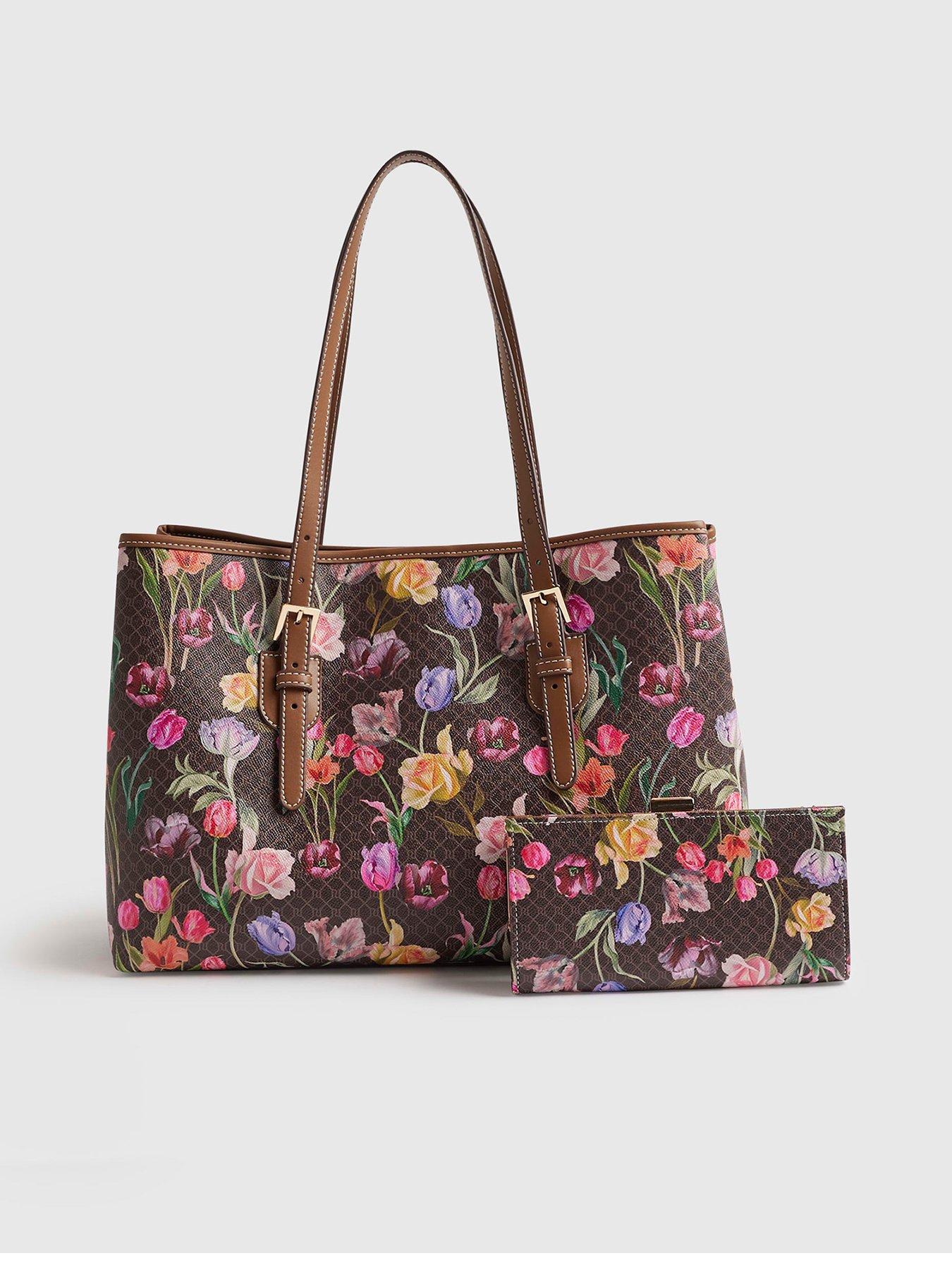 River Island Monogram Floral Wallet And Shopper Bag
