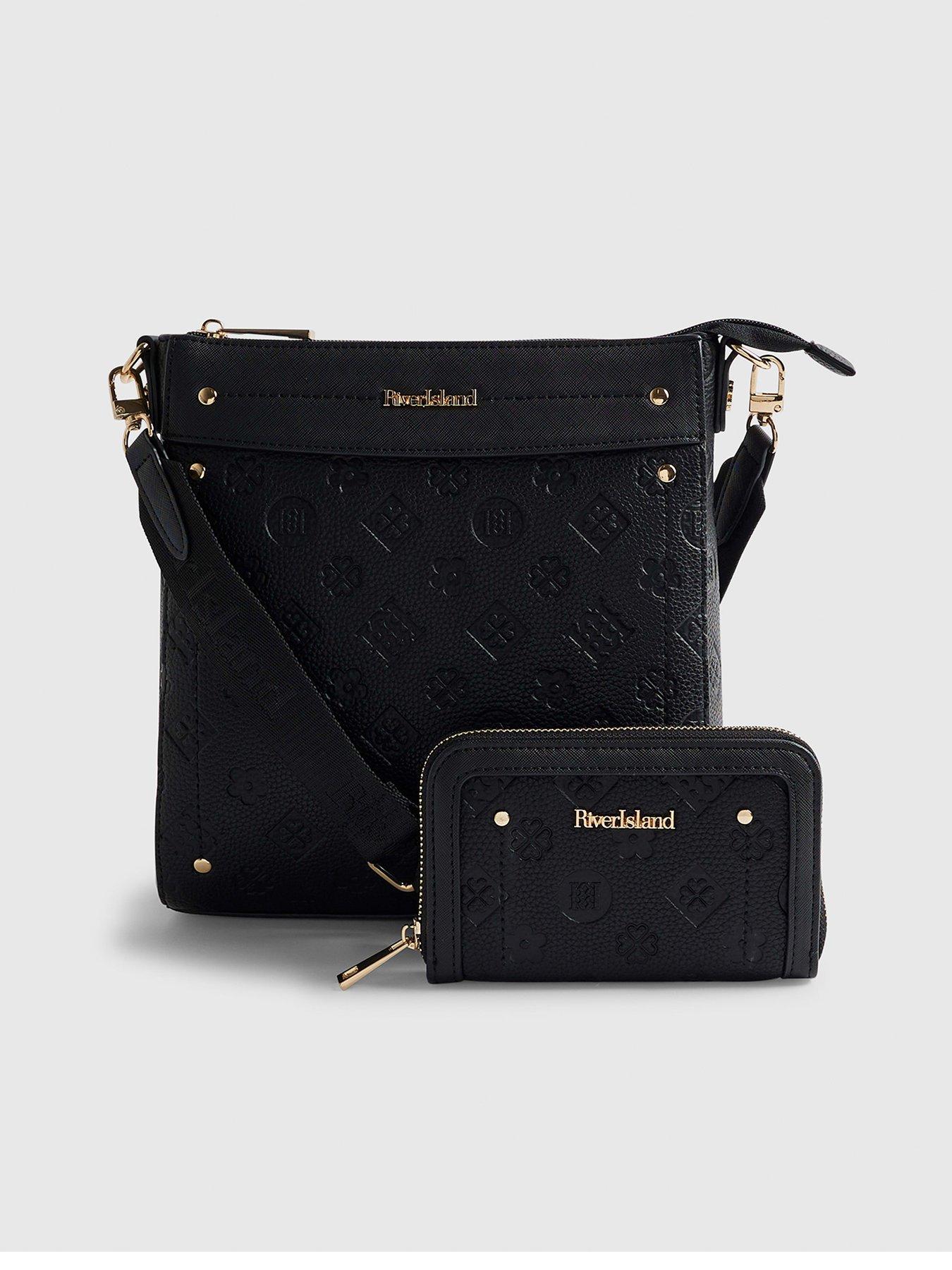 Image 1 of 4 of River Island Monogram Messenger Bag Bundle