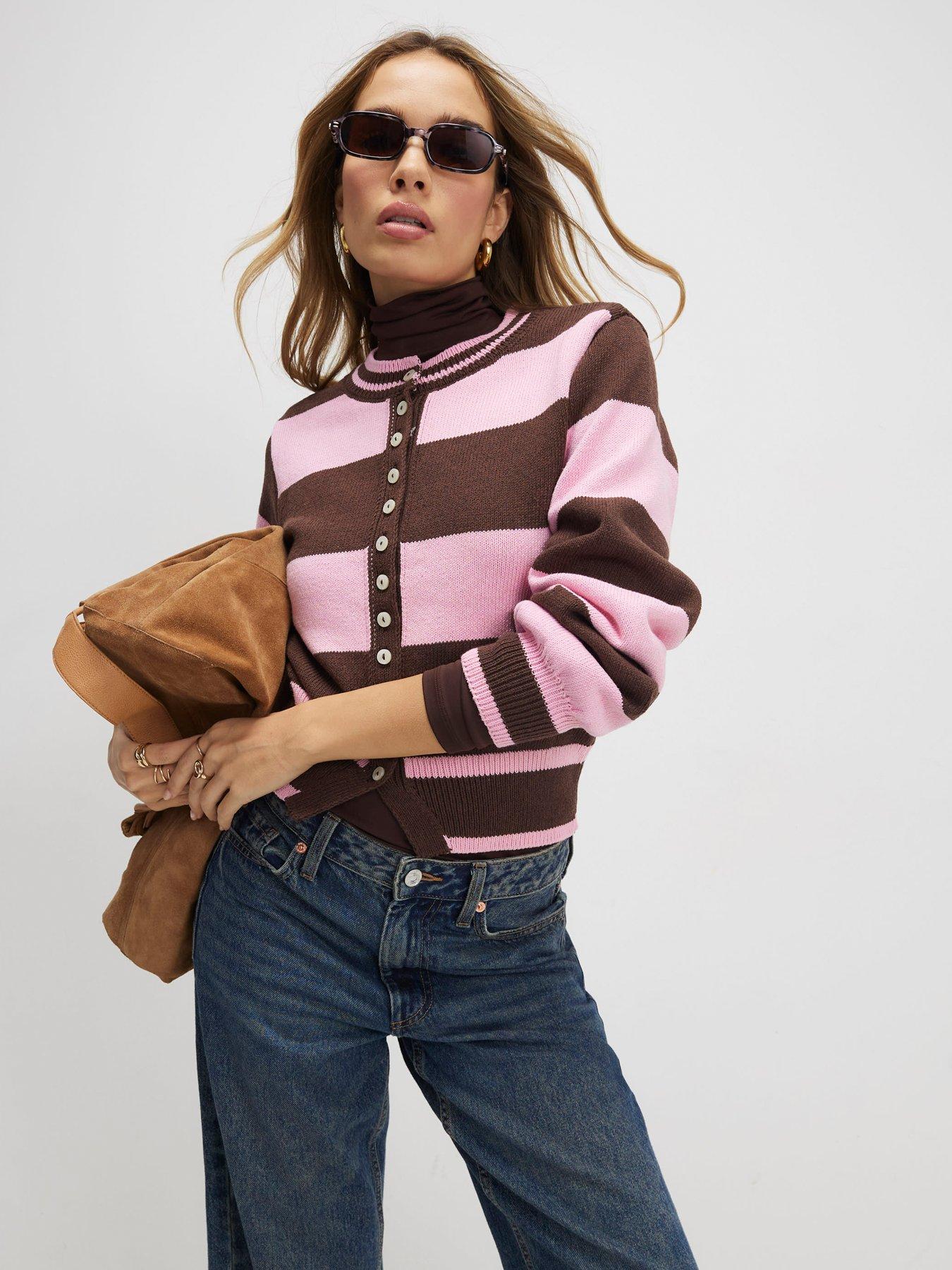  image of river-island-knitted-striped-cardigan
