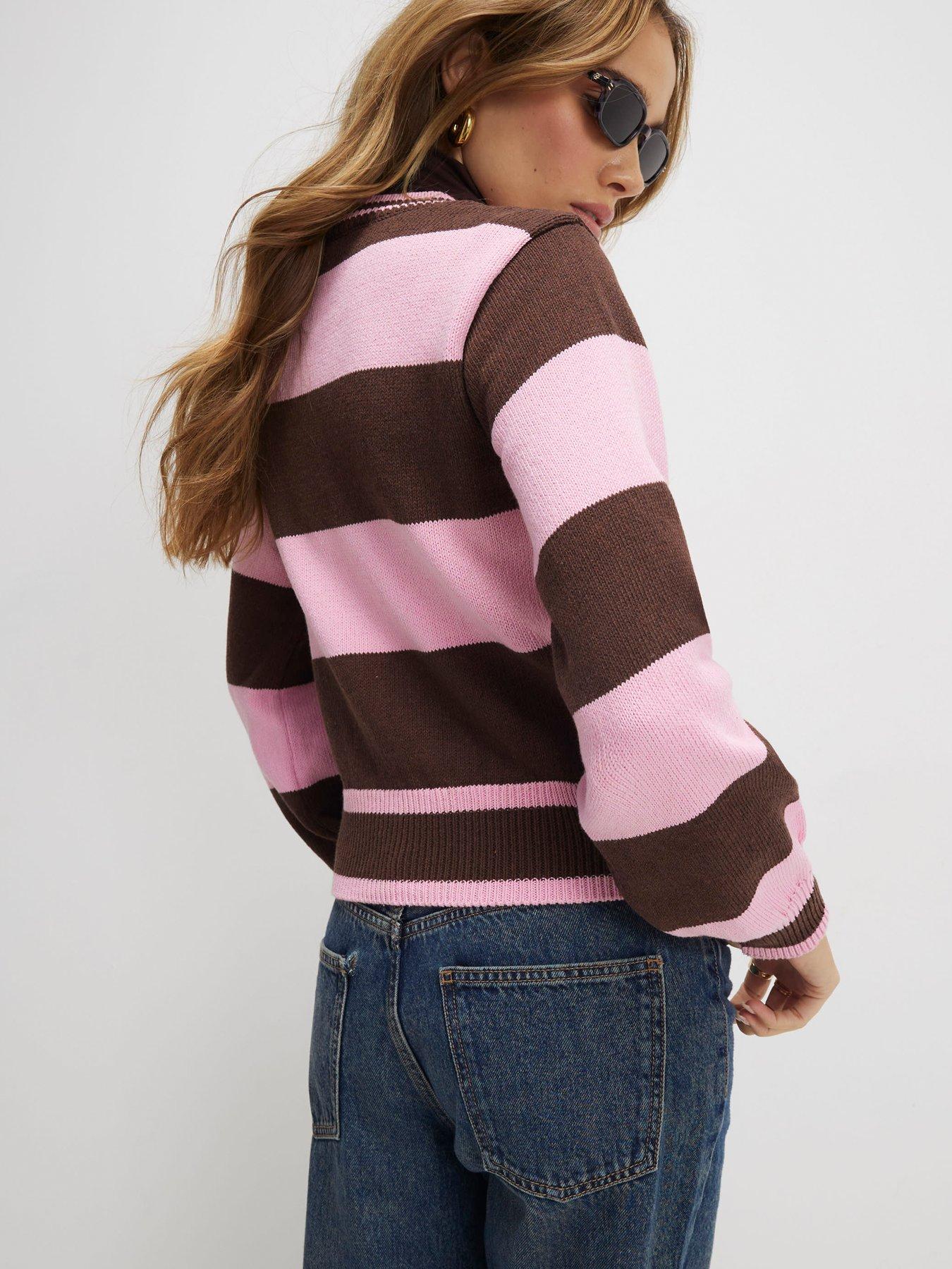  image of river-island-knitted-striped-cardigan