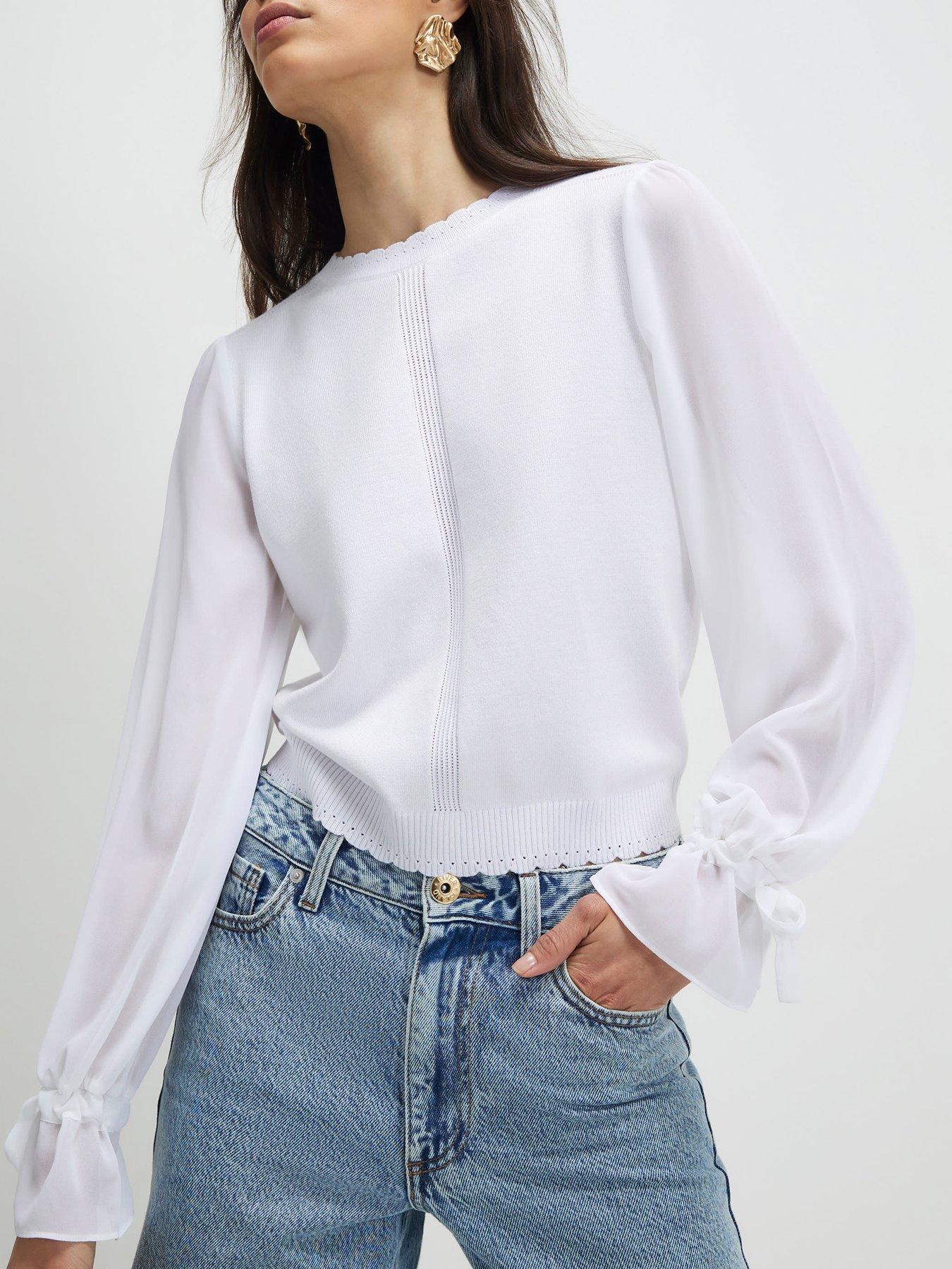 River Island Chiffon Long Sleeve Blouse