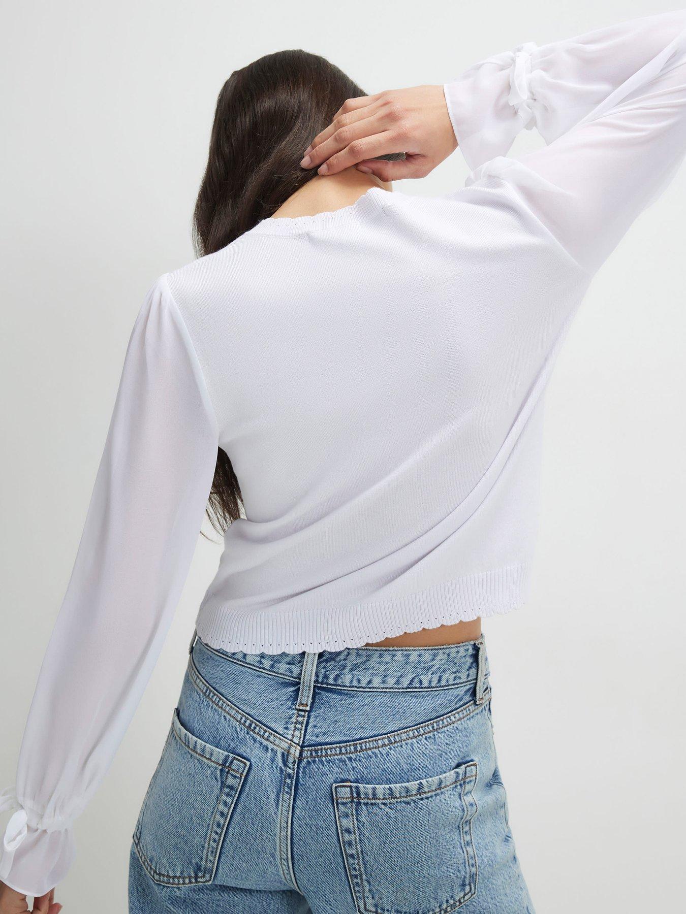  image of river-island-chiffon-long-sleeve-blouse