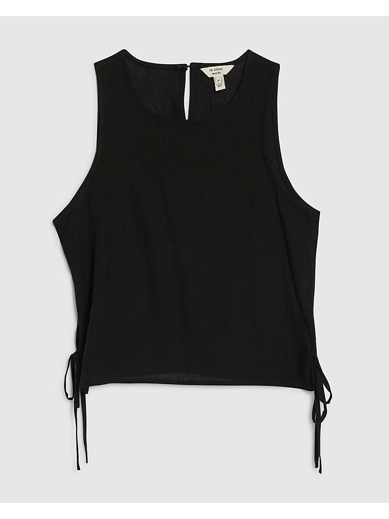 Image 1 of 1 of River Island Petite Linen Blend Tank Top
