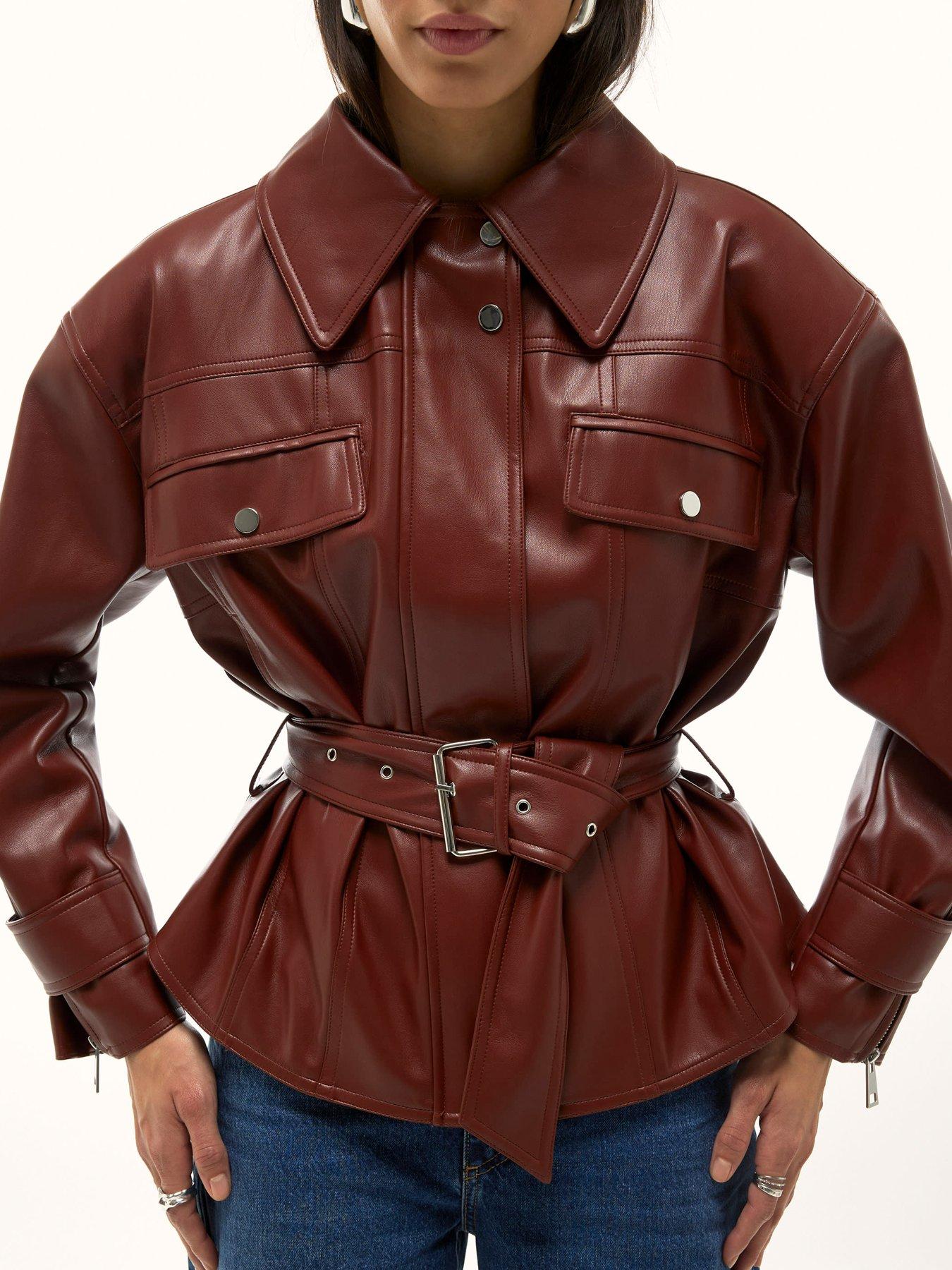 River Island Faux Leather Belted Jacket