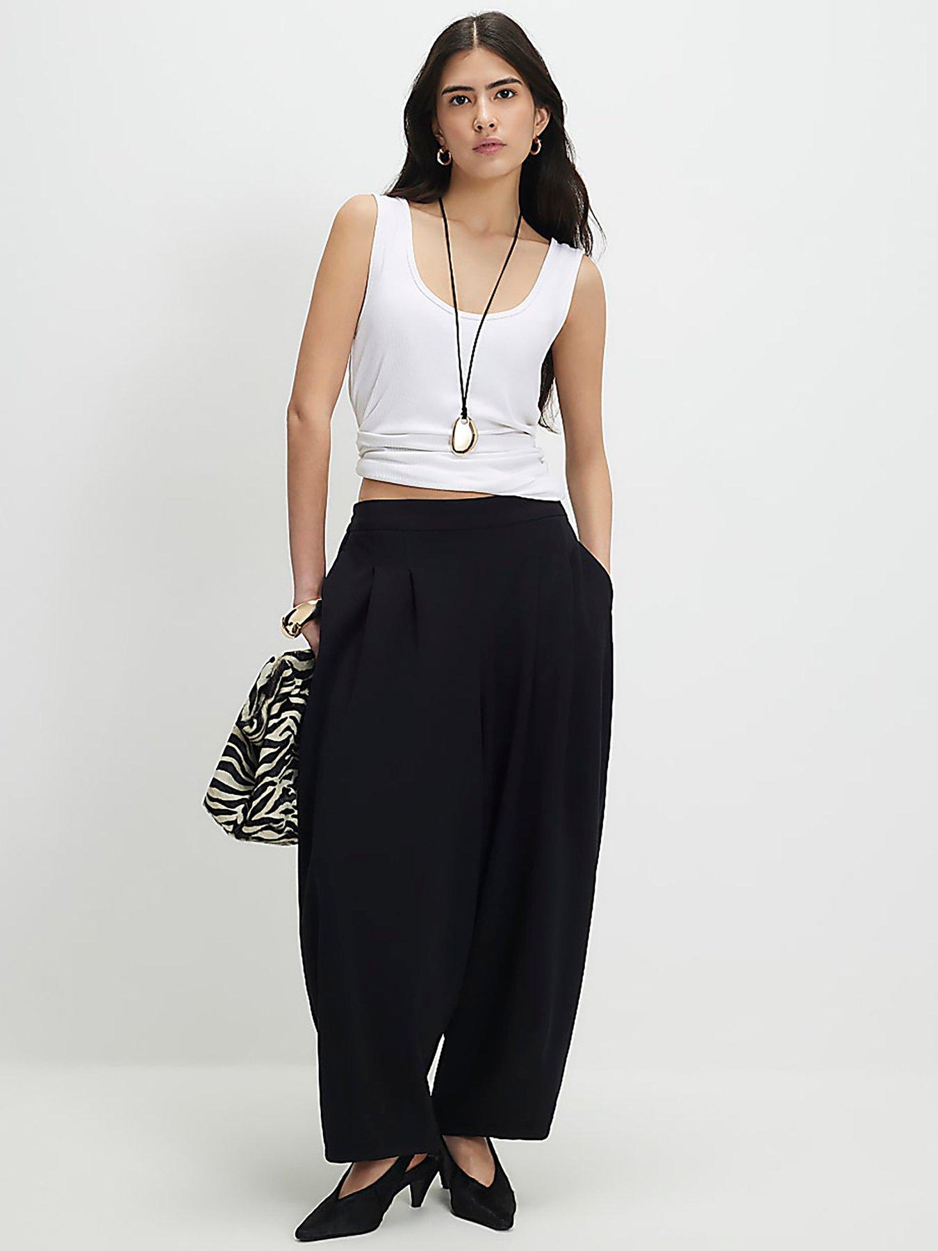 River Island Petite Pleated Balloon Leg Trousers