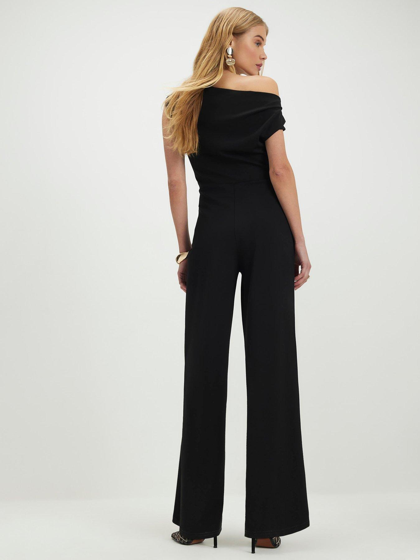 Image 2 of 4 of River Island Sleeveless Asymmetric Drape Jumpsuit