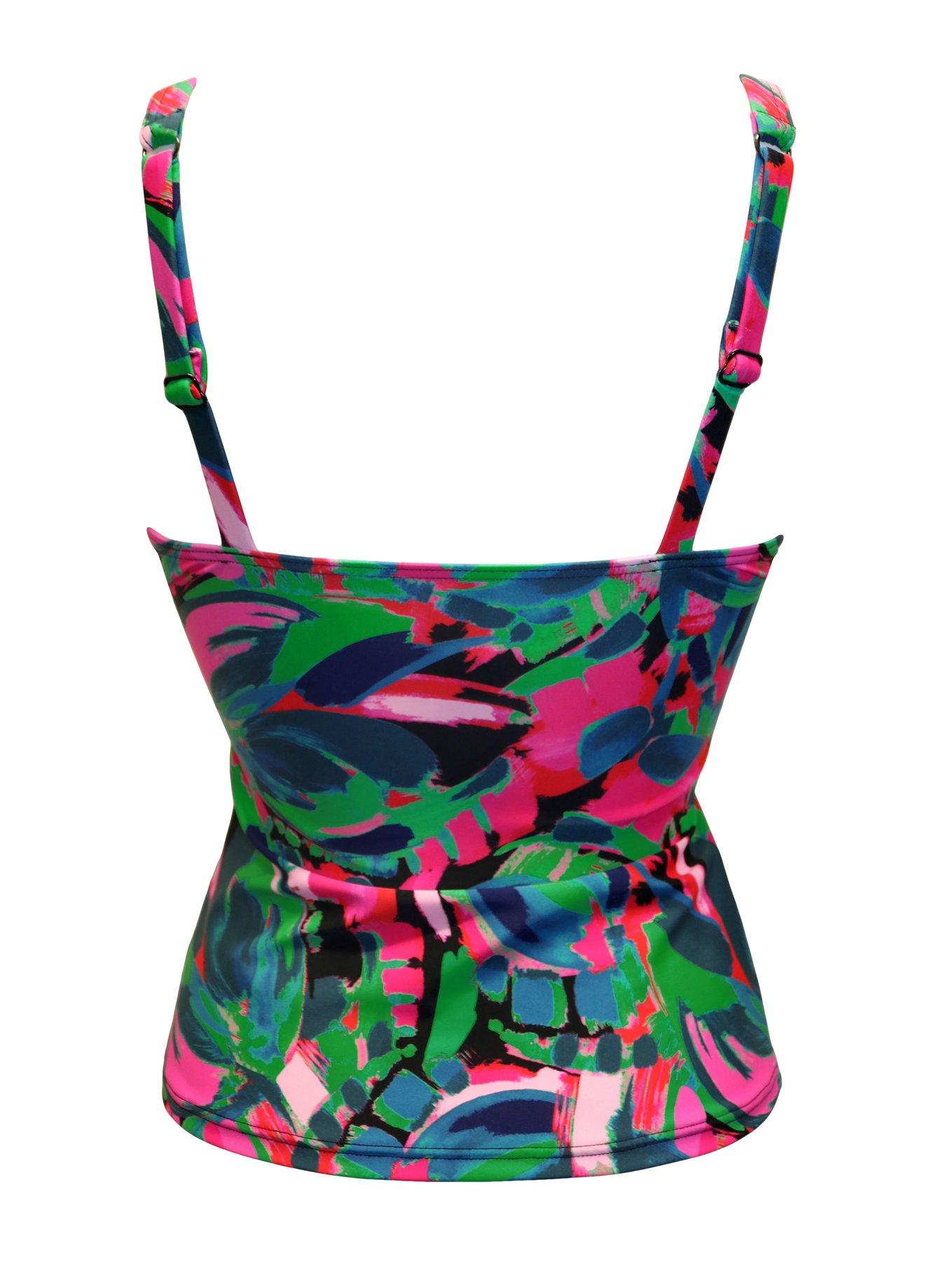 Image 4 of 4 of Pour Moi Heatwave Twist Front Ruched Tummy Control Tankini Top