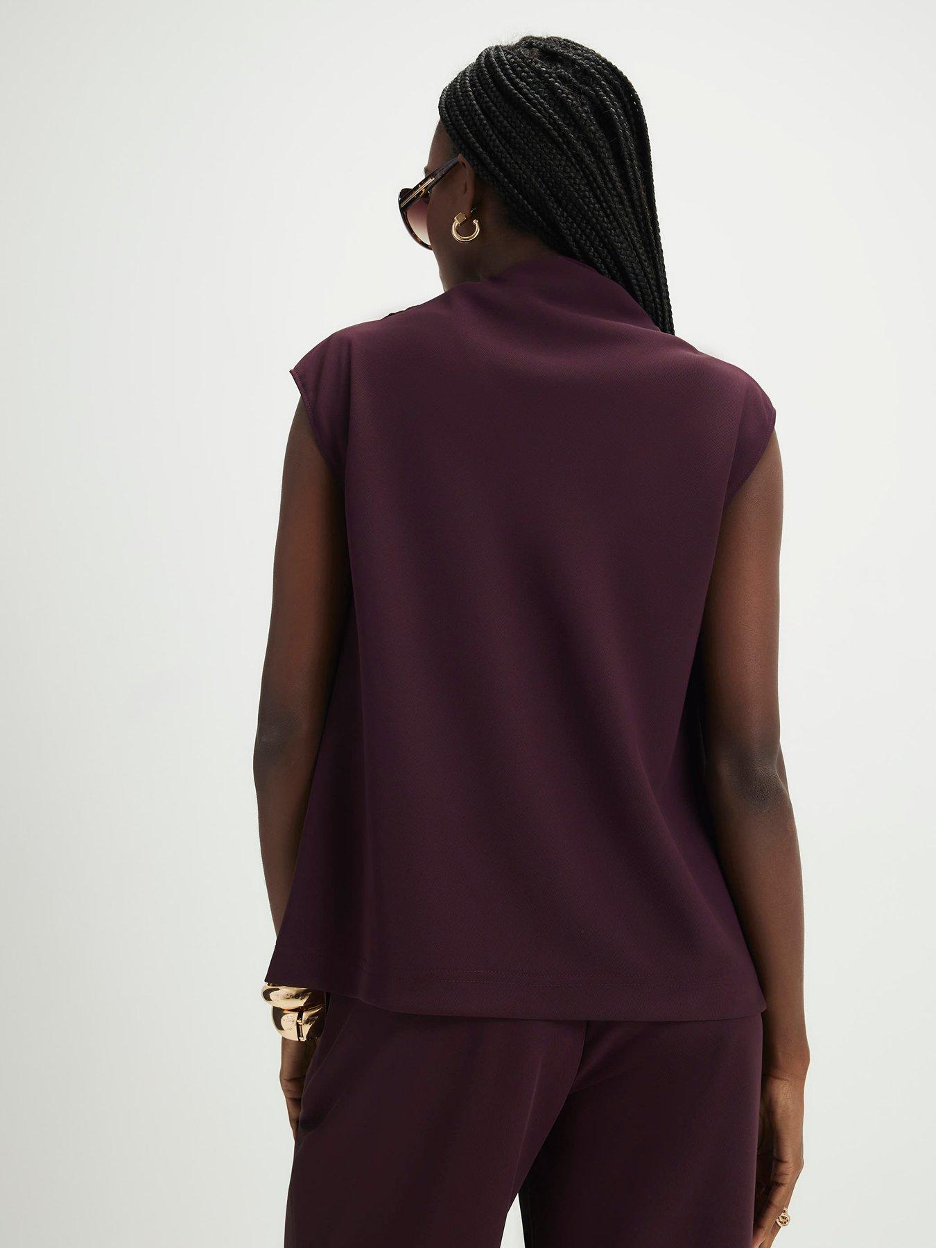  image of river-island-asymmetric-tie-neck-top