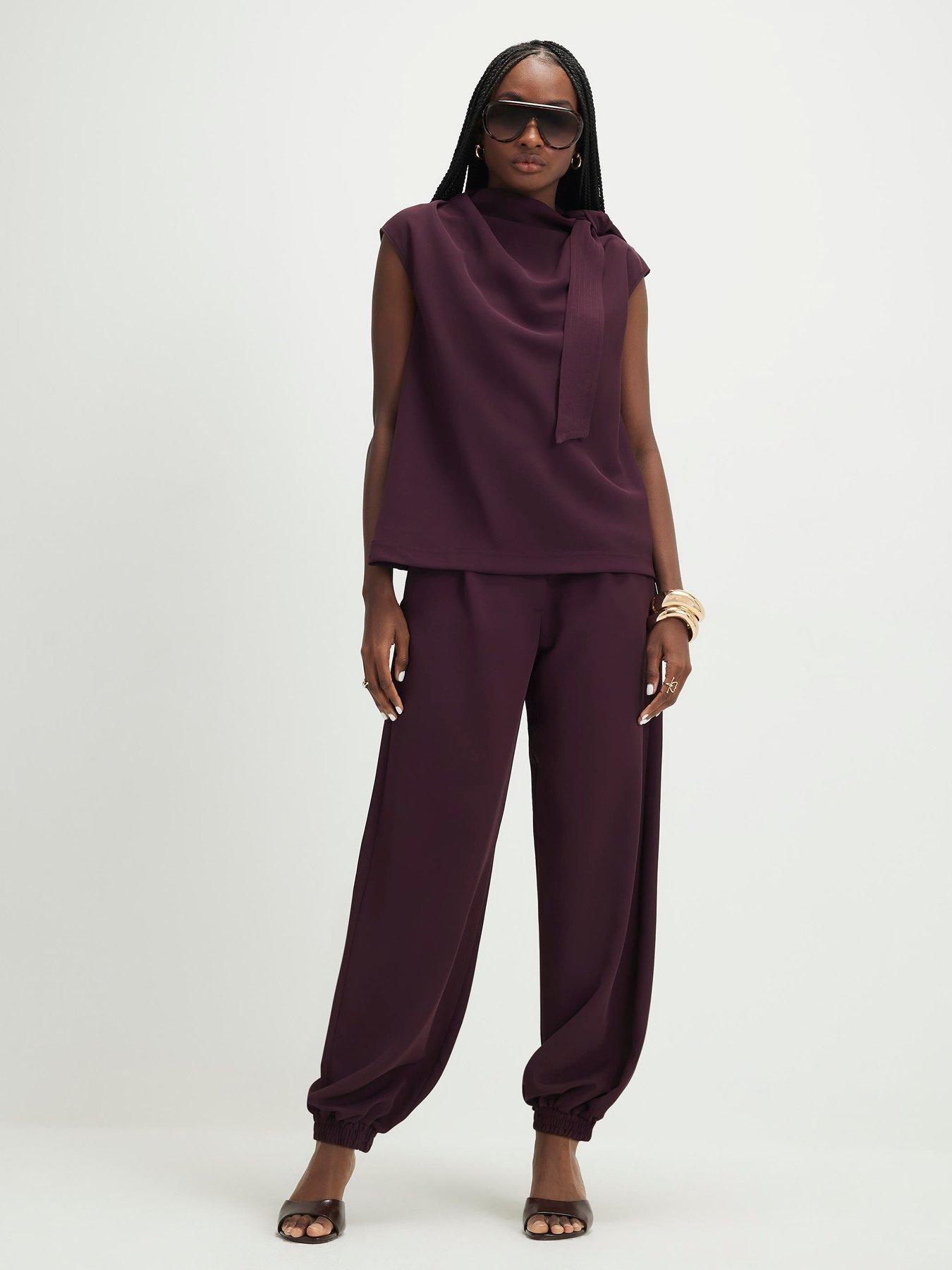  image of river-island-asymmetric-tie-neck-top