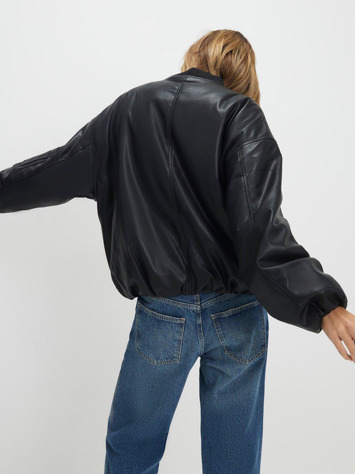  image of river-island-faux-leather-bomber-jacket