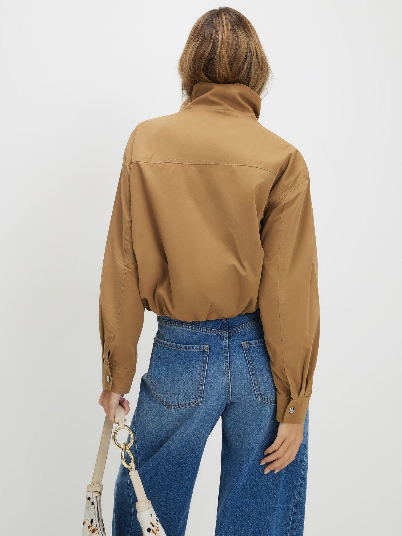  image of river-island-beige-funnel-neck-bomber-jacket