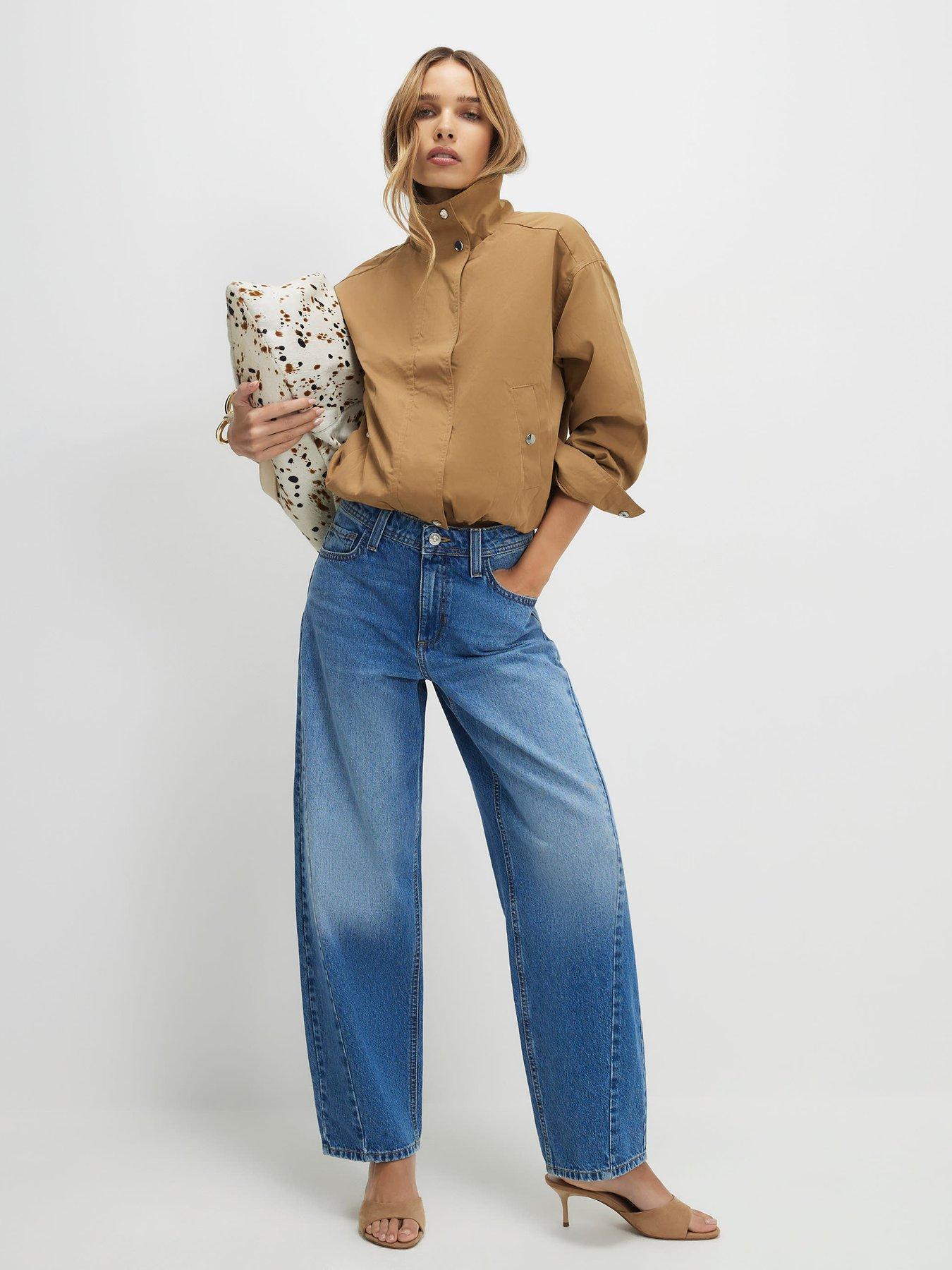  image of river-island-beige-funnel-neck-bomber-jacket