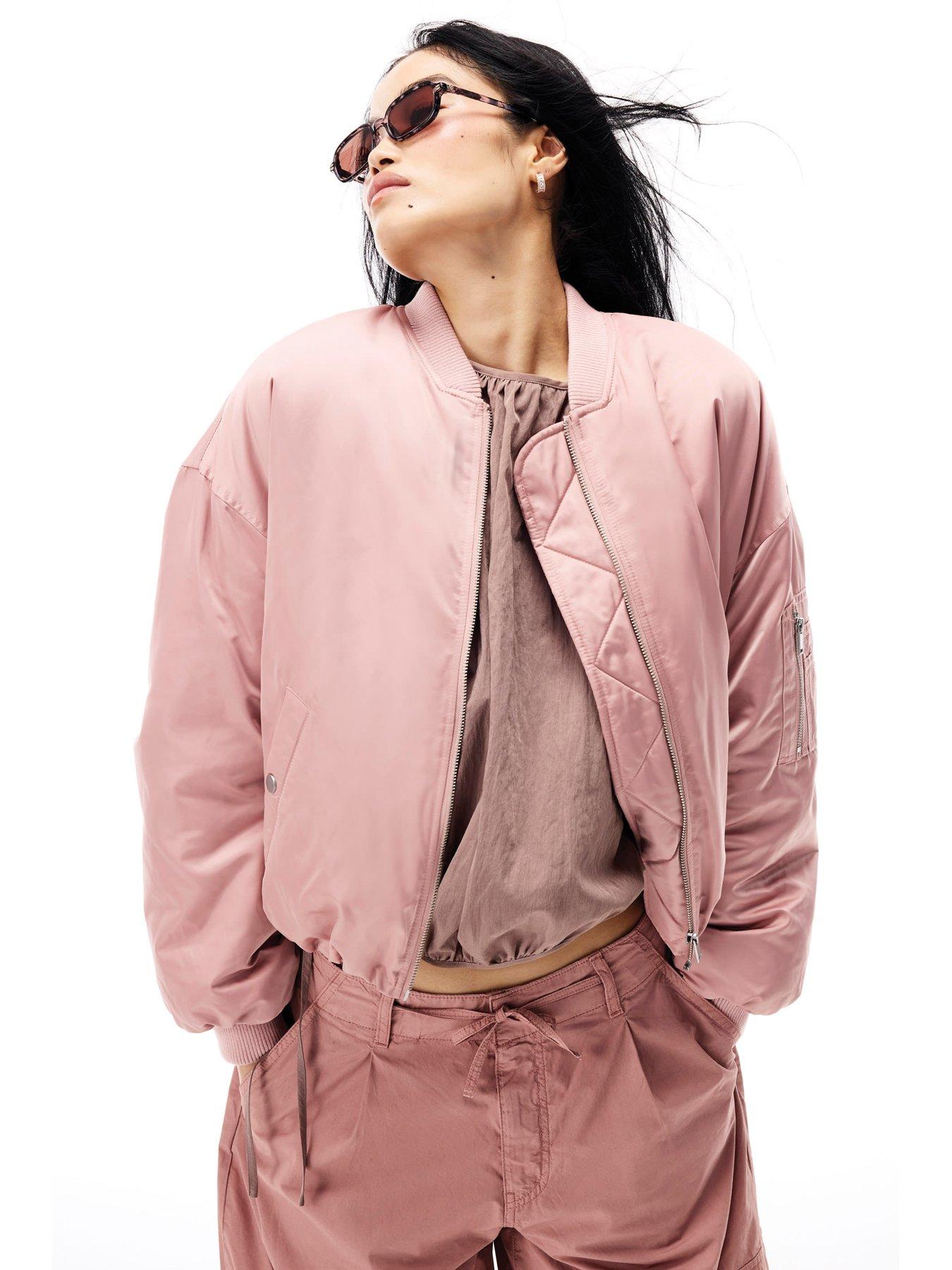 River Island Oversized Ruched Hem Bomber Jacket