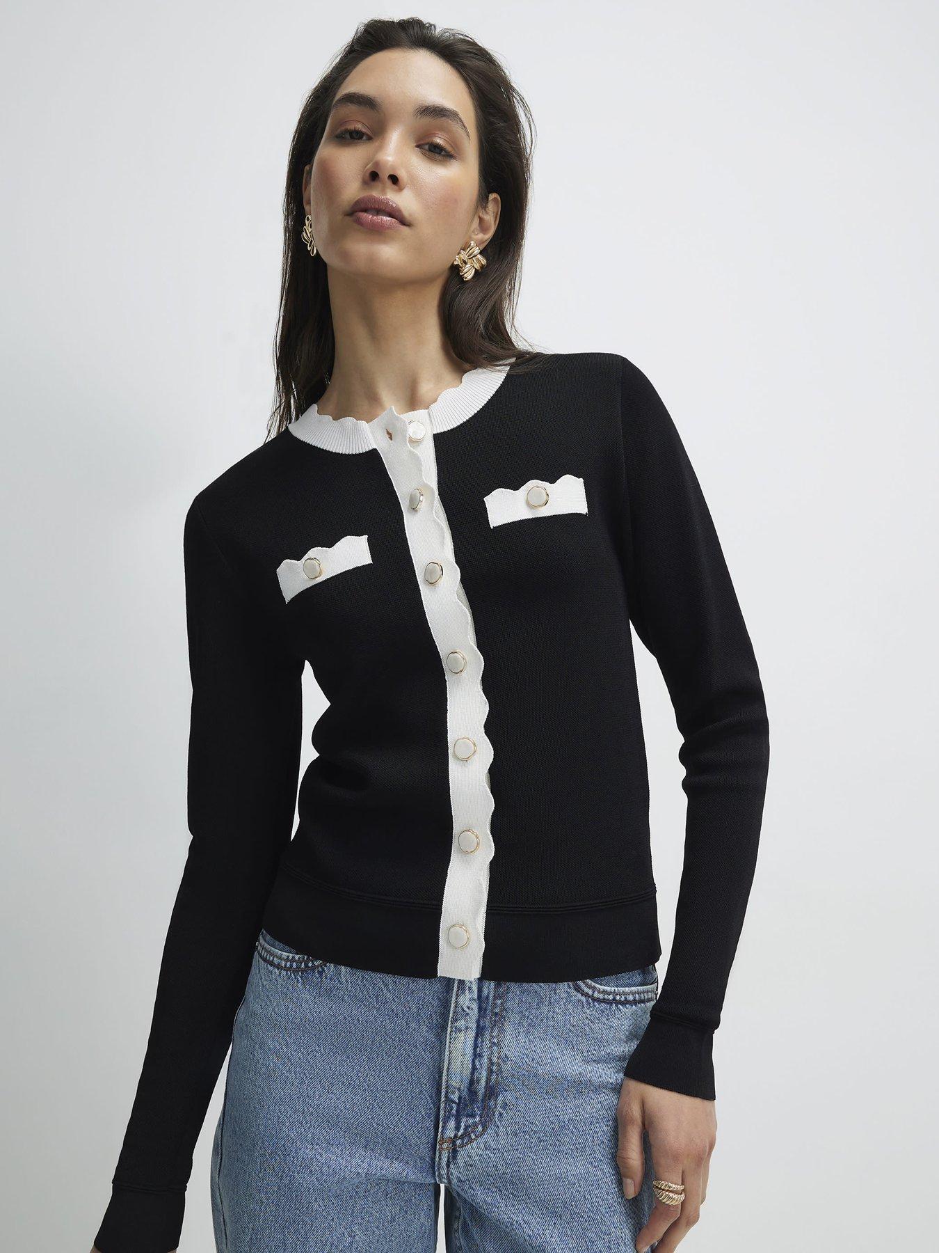 River Island Fitted Tipped Neat Cardigan