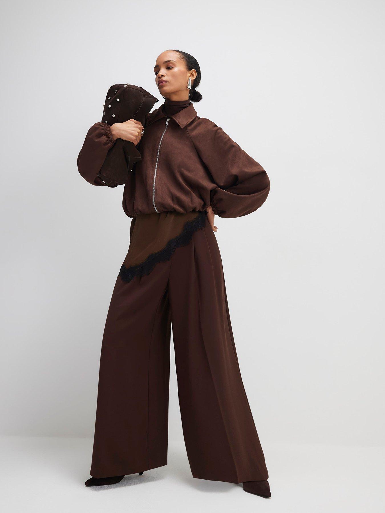  image of river-island-faux-suede-collared-bomber-jacket