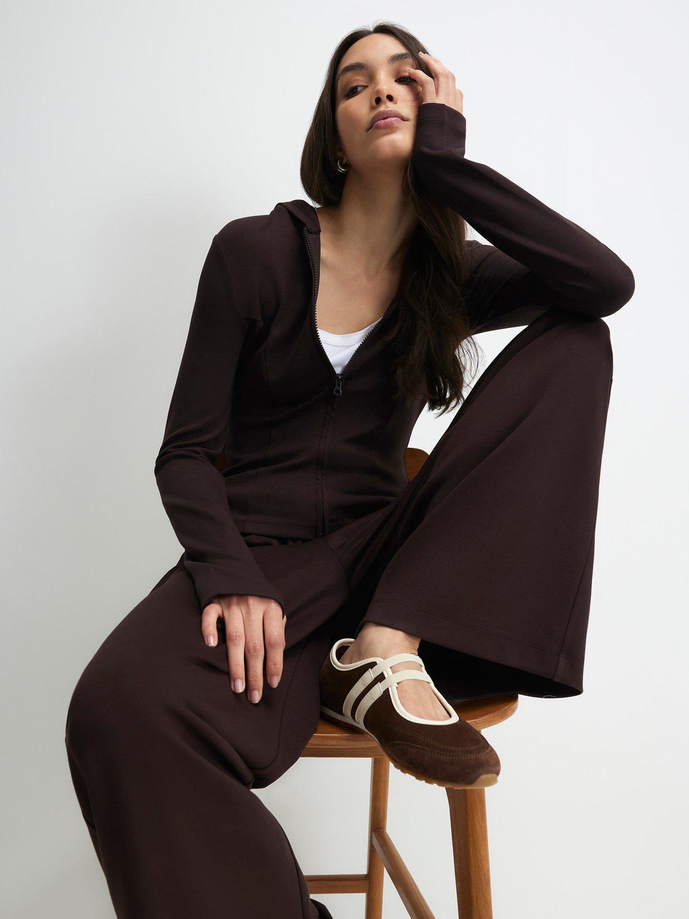 River Island Long Sleeve Premium Zip Through Hoodie