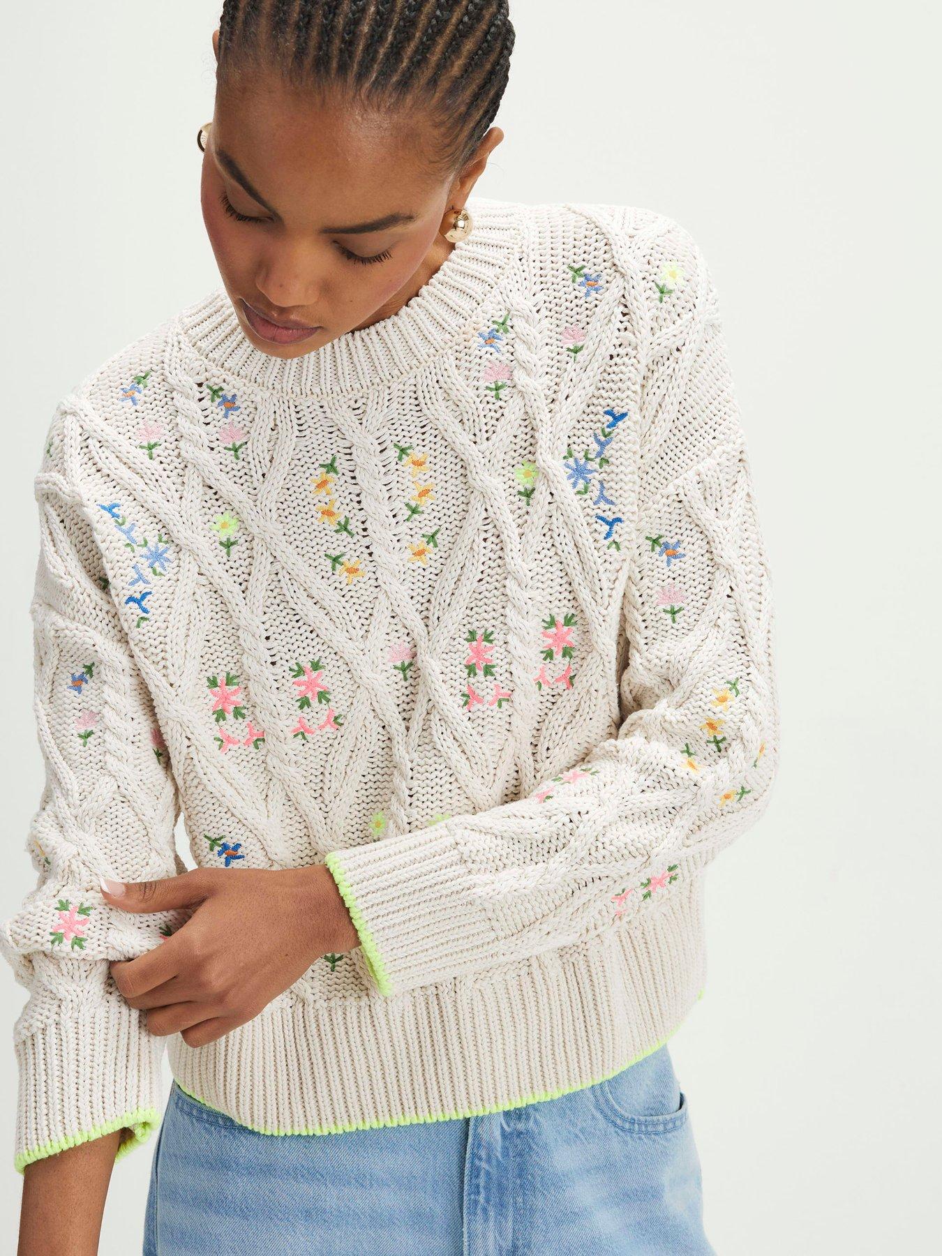 River Island Floral Embroidered Jumper