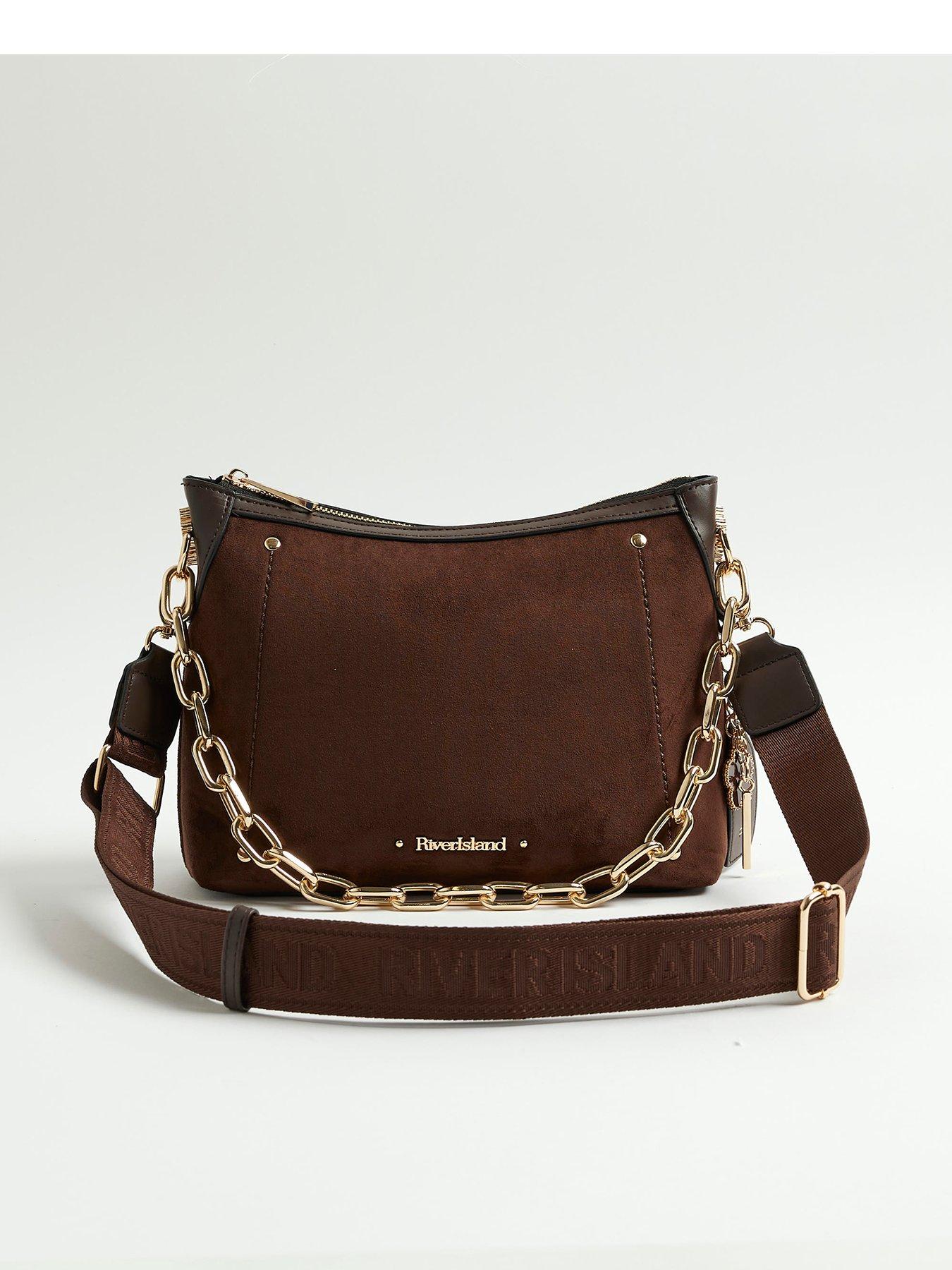 Image 2 of 5 of River Island Chain Front Cross Body Bag - Brown