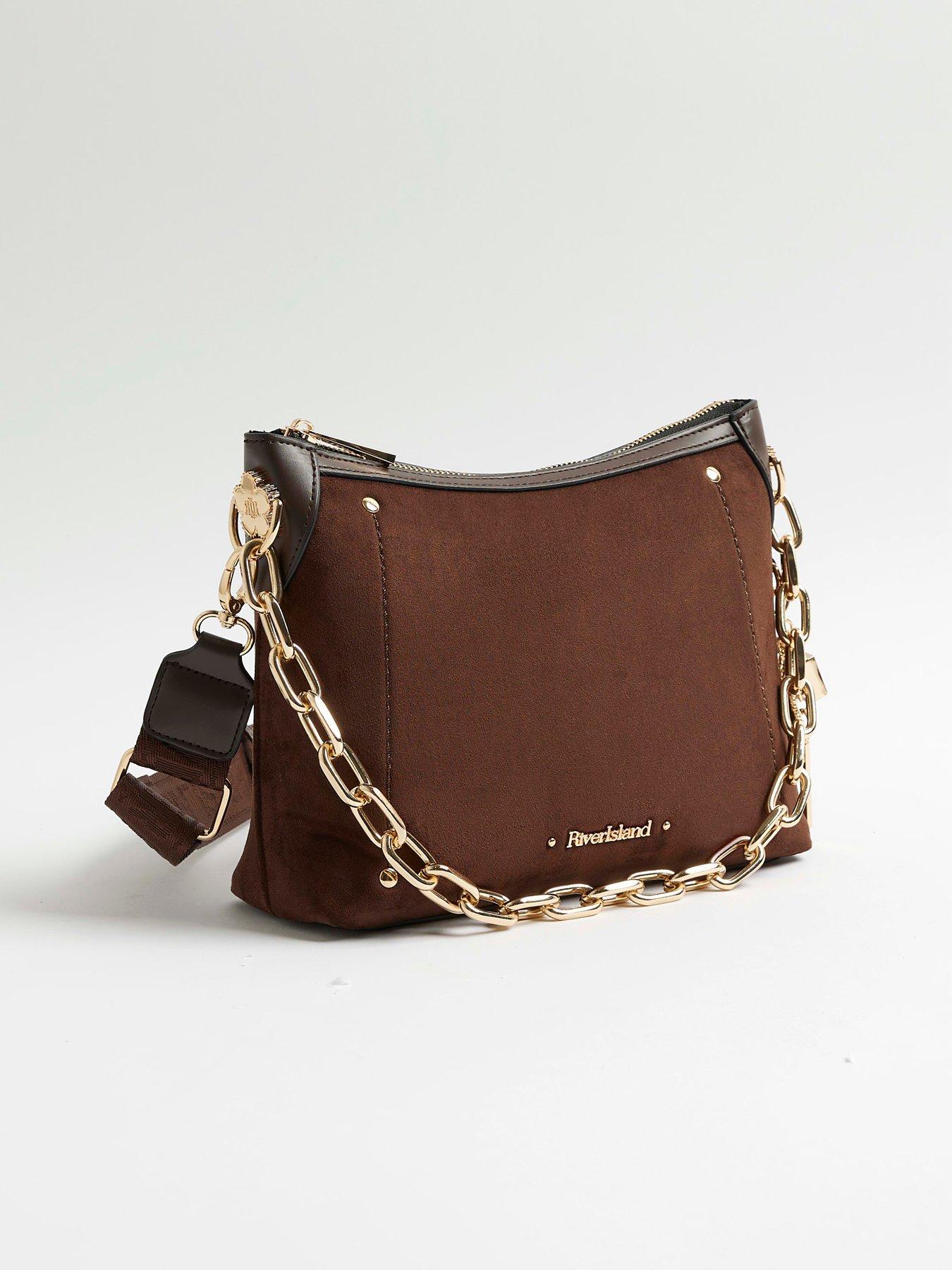 Image 3 of 5 of River Island Chain Front Cross Body Bag - Brown
