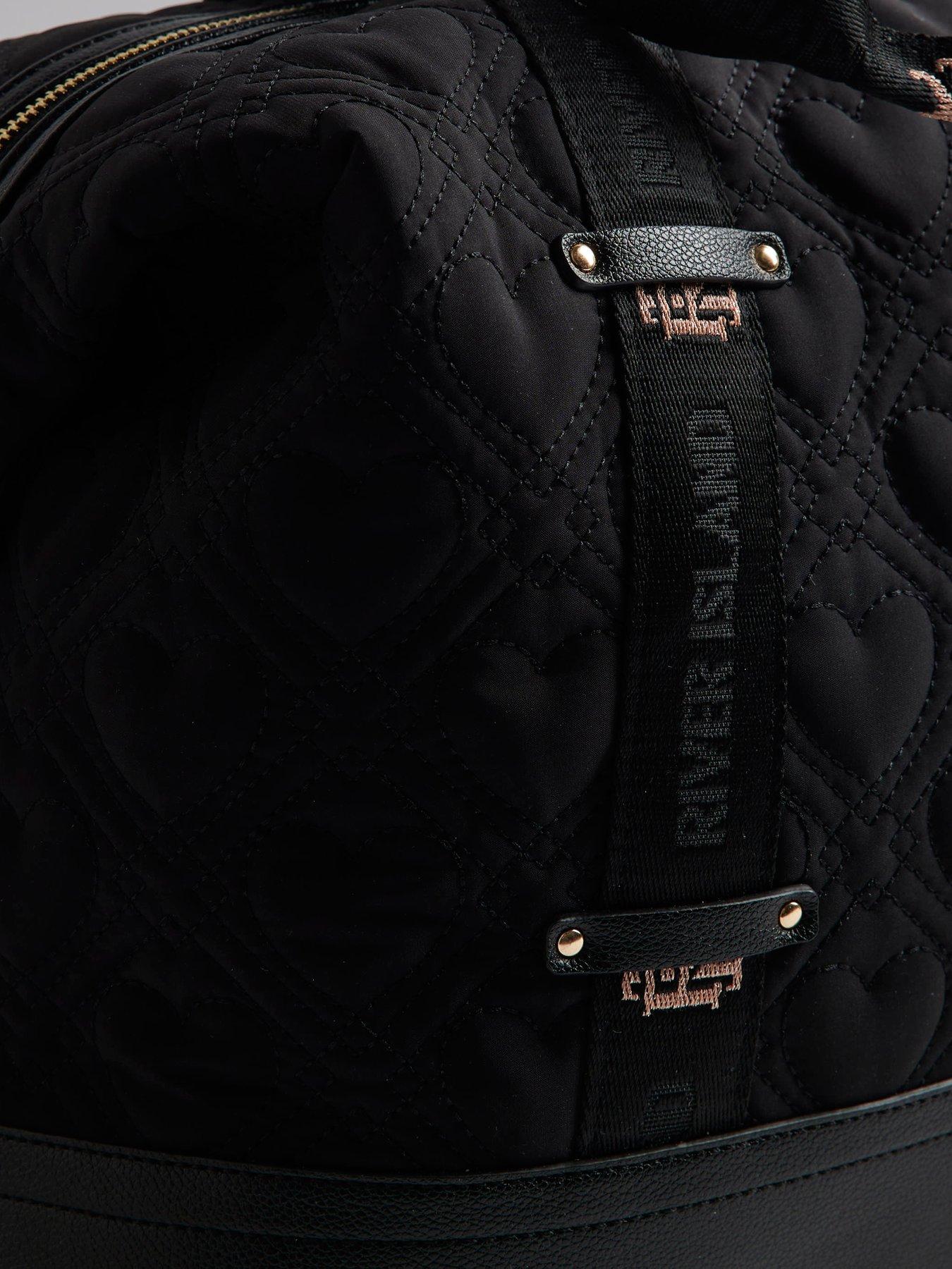 Image 4 of 5 of River Island Heart Quilted Holdall Bag - Black