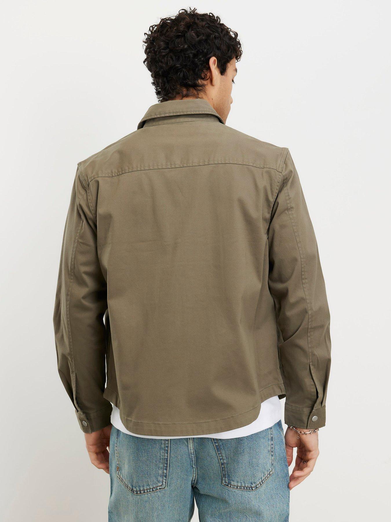 Image 2 of 4 of River Island Regular Fit Curved Hem Zip Overshirt