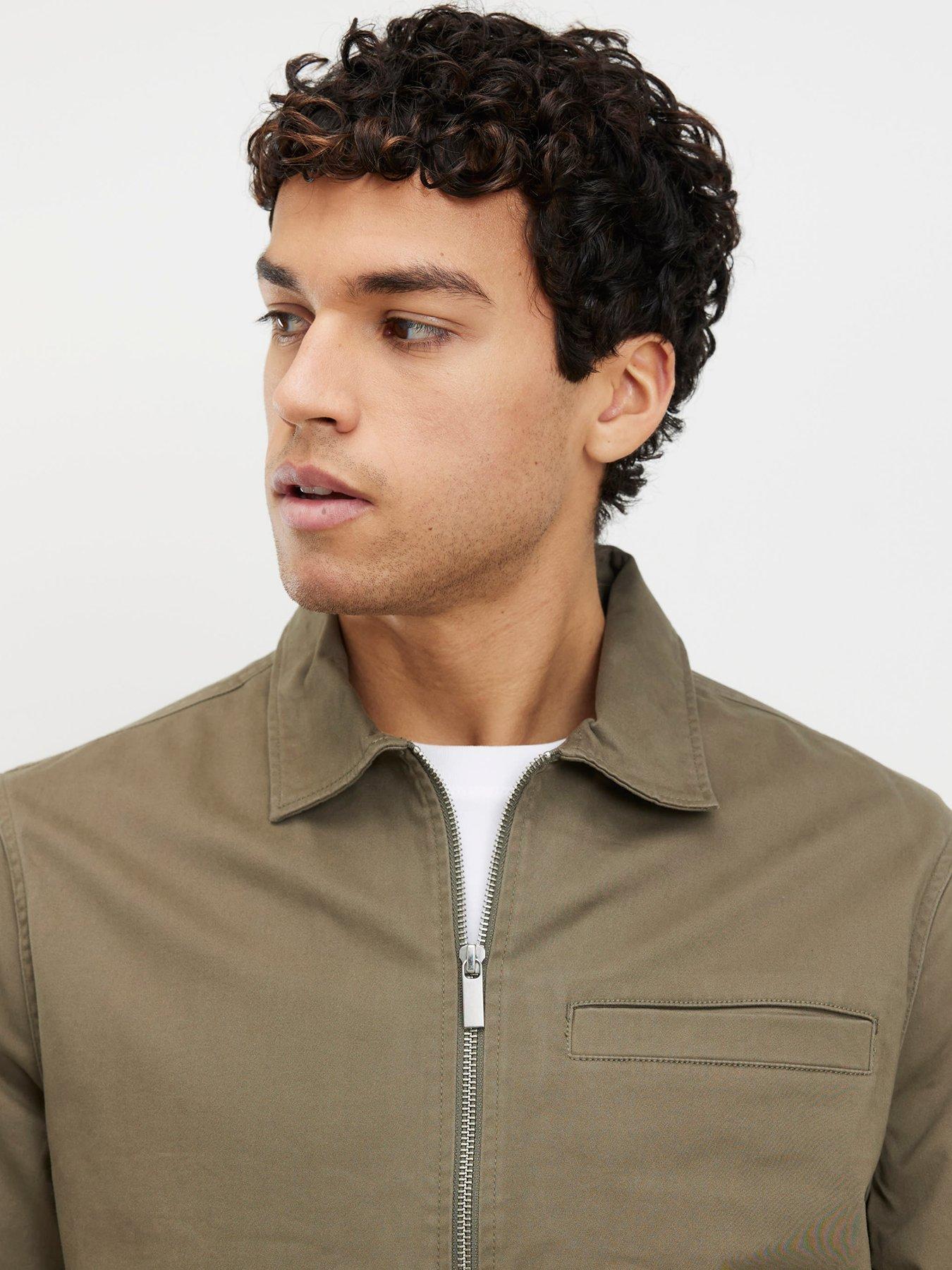 Image 4 of 4 of River Island Regular Fit Curved Hem Zip Overshirt