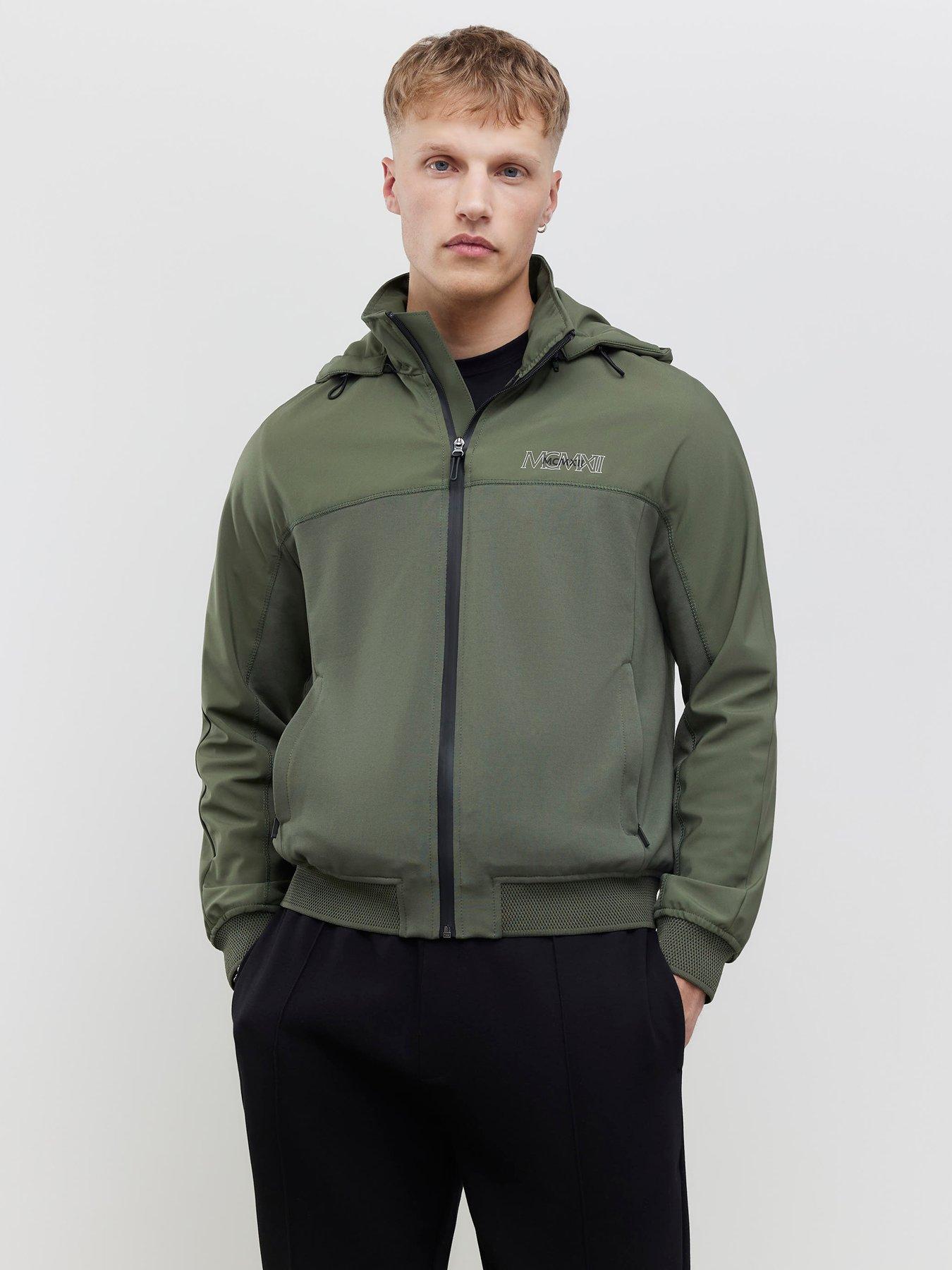 River Island Hooded Bomber Jacket - Green