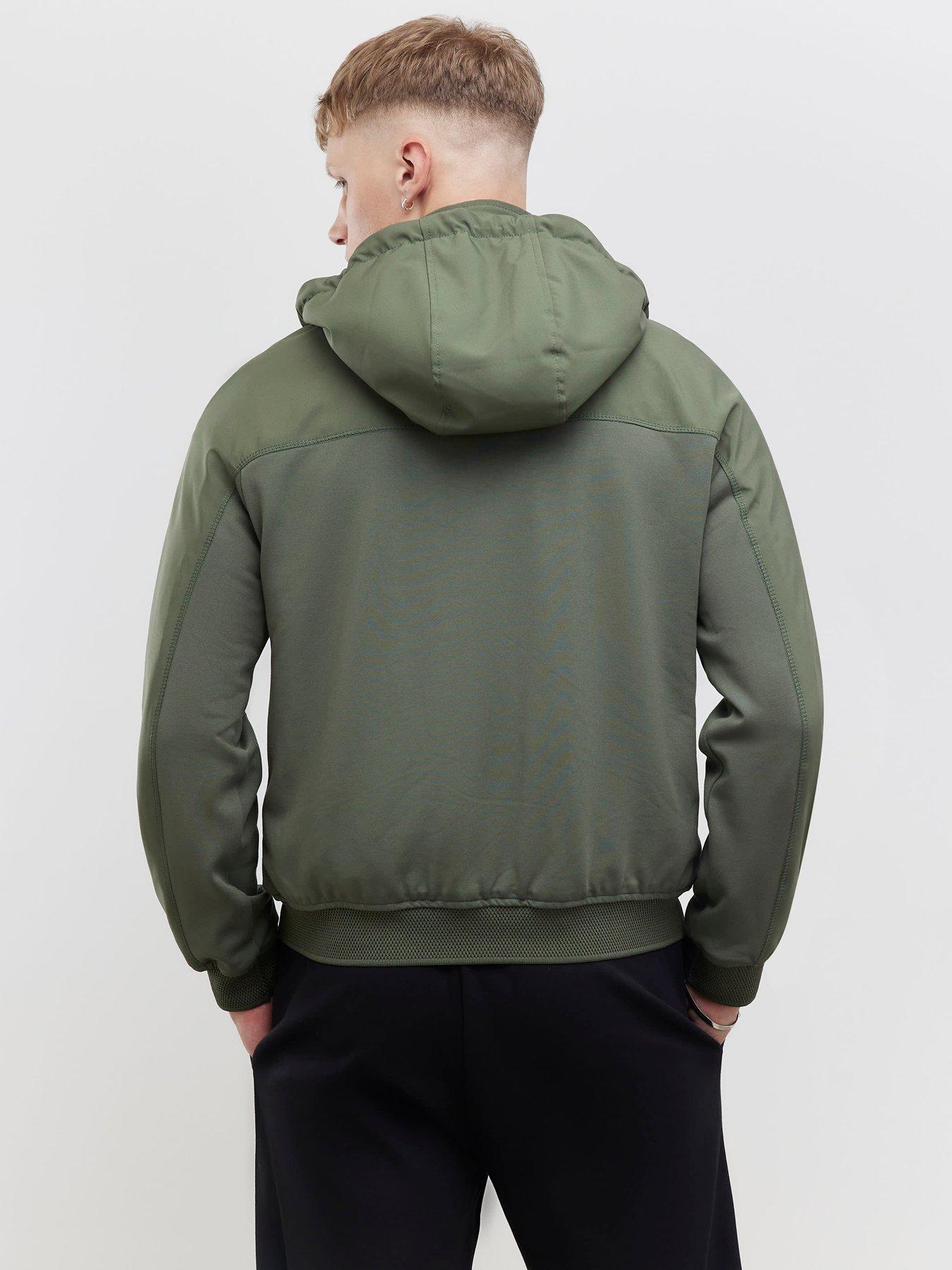 stillFront image of river-island-hooded-bomber-jacket-green