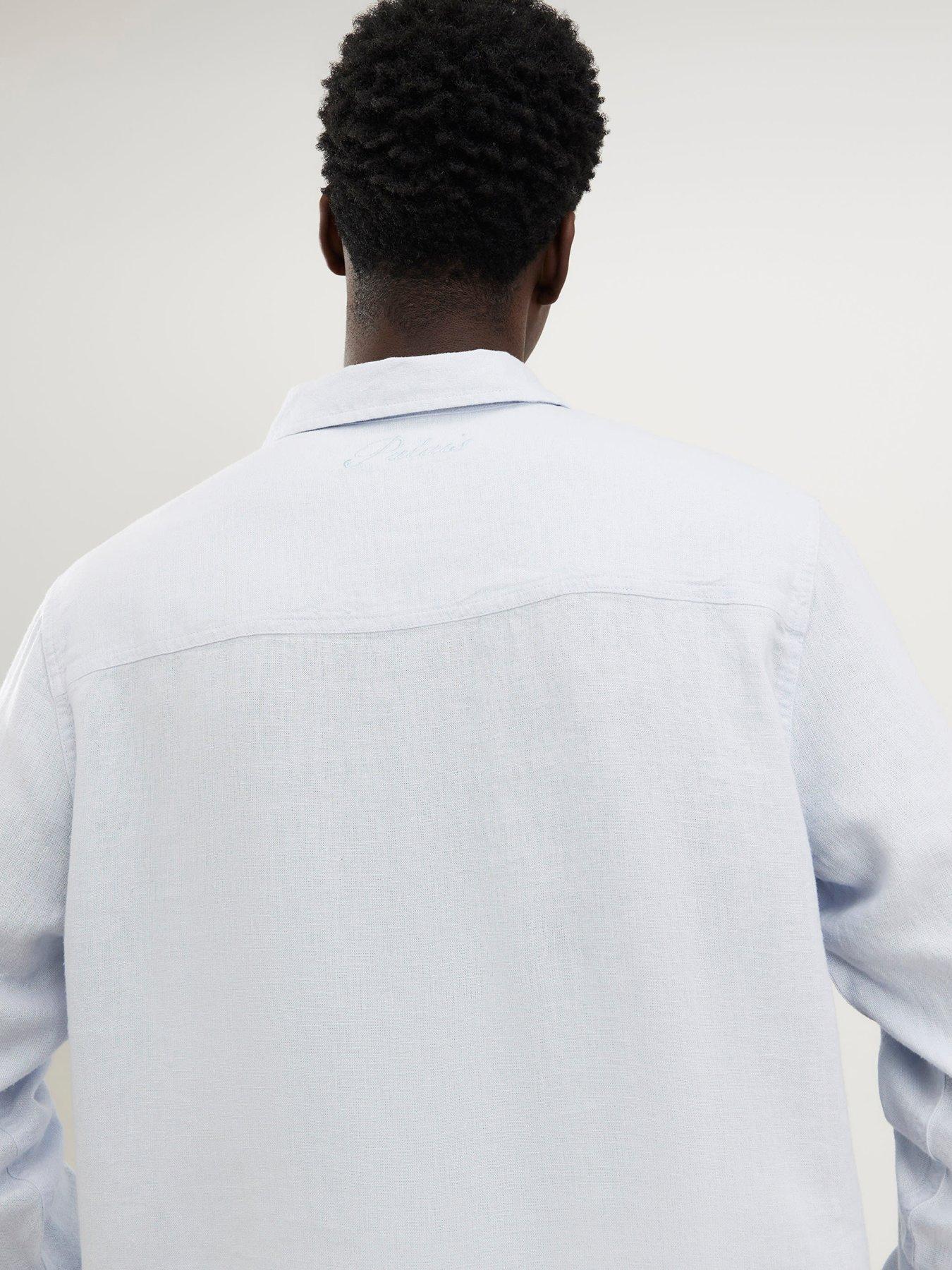 Image 2 of 4 of River Island Regular Fit Linen Blend Shirt - Blue
