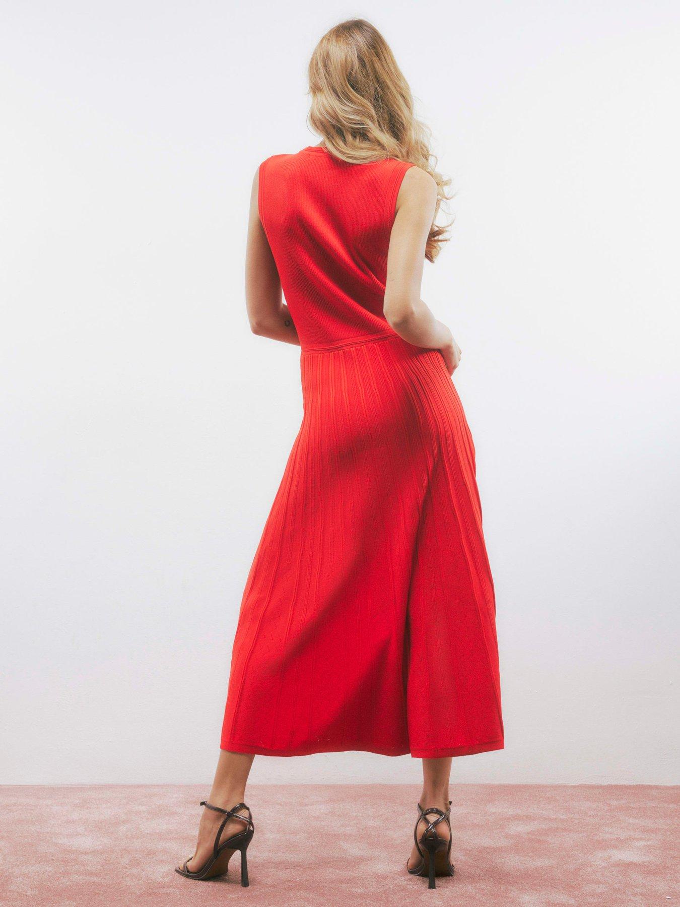 Image 2 of 4 of River Island Pointelle Maxi Dress - Red