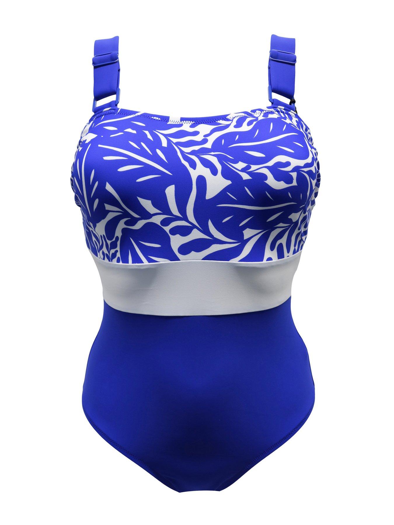 Image 3 of 4 of Pour Moi Palm Springs Colour Block Tummy Control Swimsuit