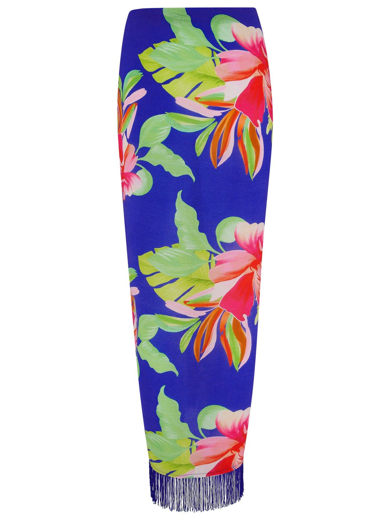 Image 4 of 4 of Pour Moi Fringe Trim Crinkle Multiway Sarong
