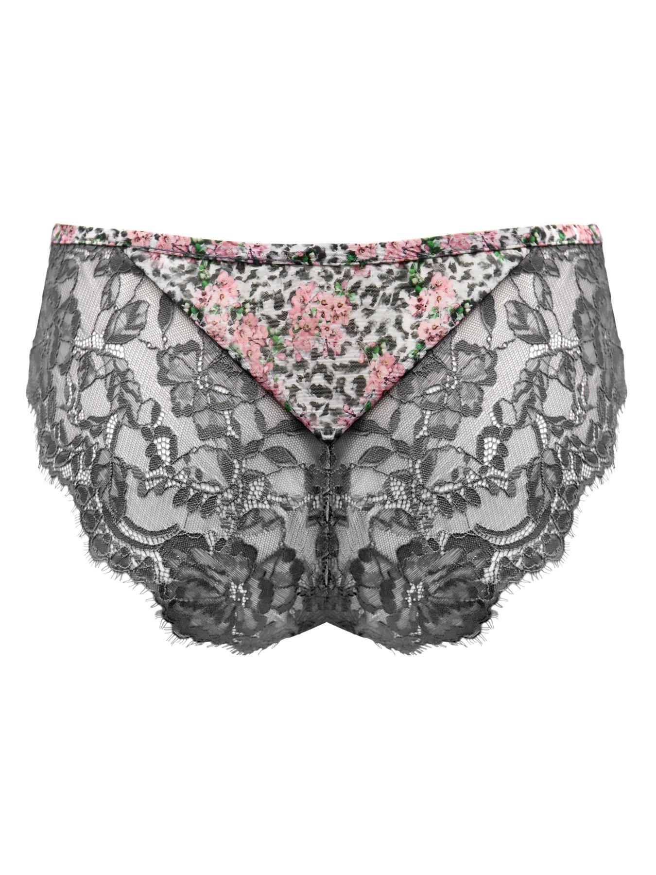 Image 4 of 4 of Pour Moi Bliss Printed Mesh Brazilian Brief