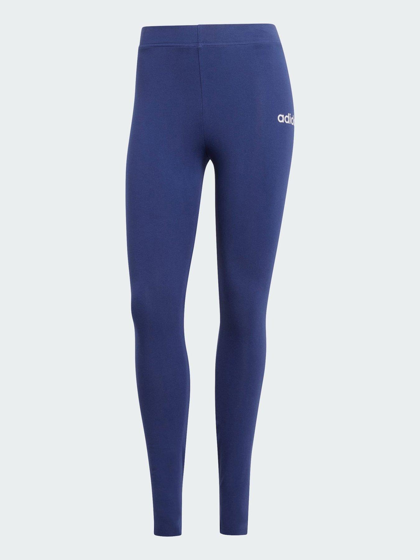 Image 5 of 5 of adidas Womens Training Essentials Linear Cotton Leggings - Navy