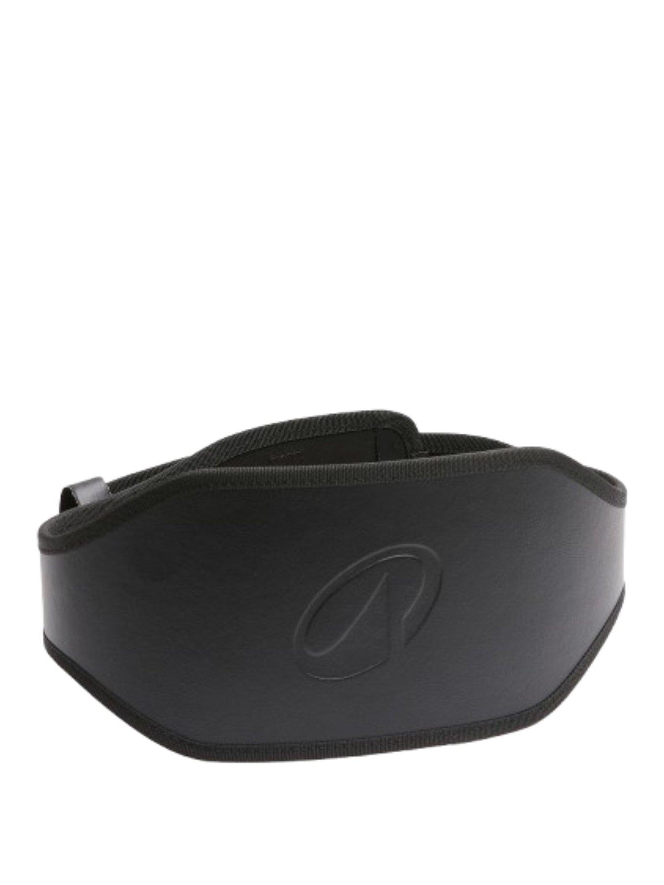 Decathlon Durable Leather Weight Training Lumbar Belt - Black