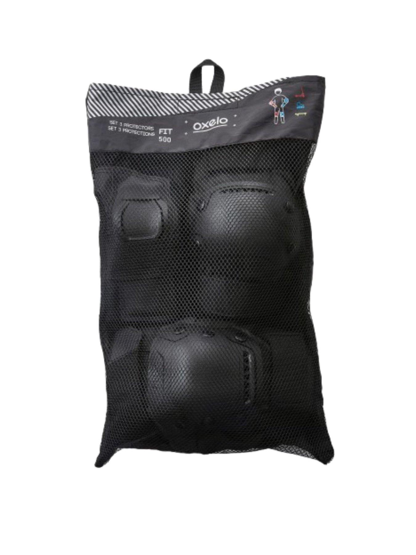 Image 5 of 6 of Decathlon Adult 2 x 3-Piece Inline Skate Protection Set Fit500 - Black