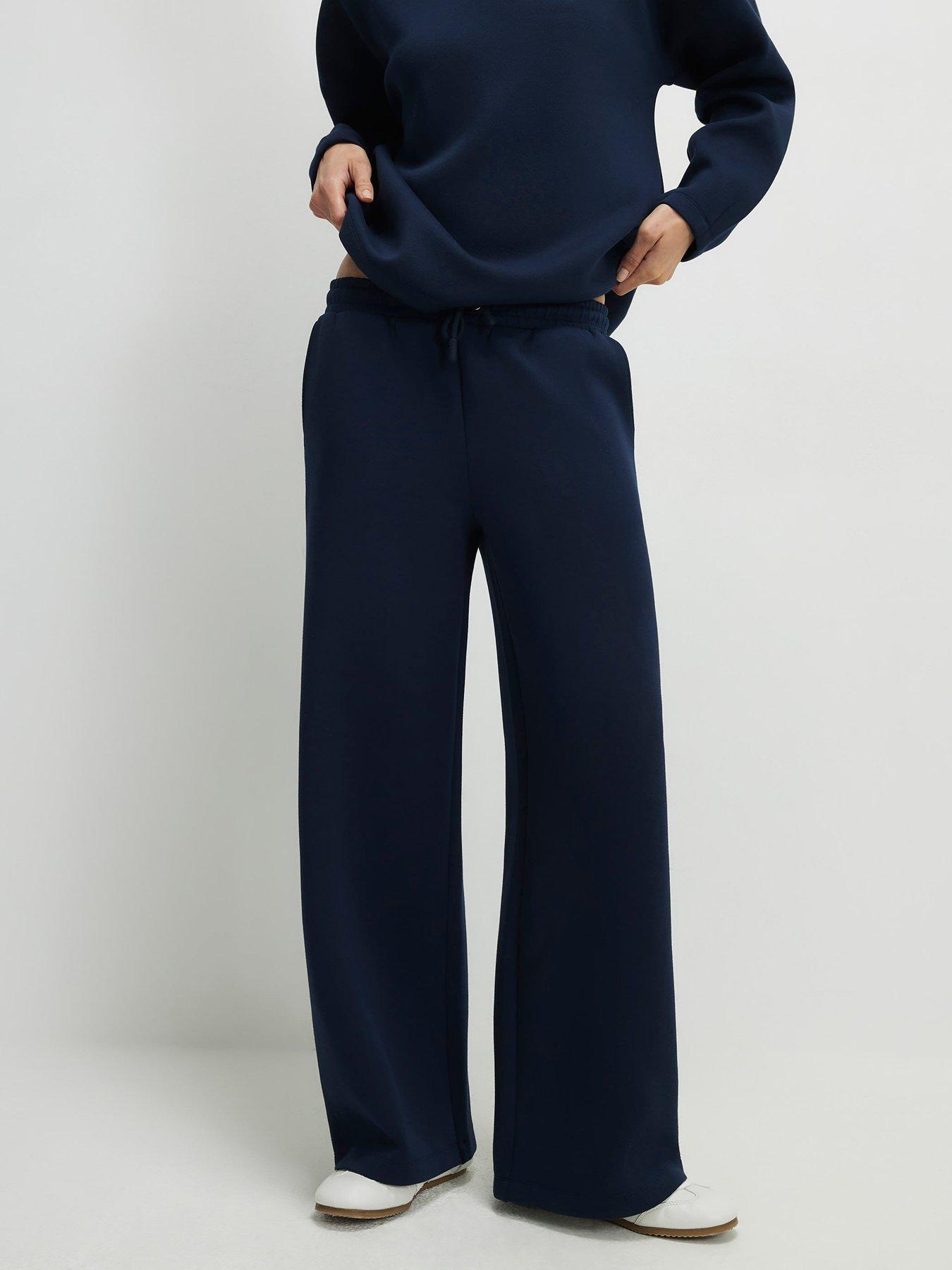 River Island Premium Twill Wide Leg Joggers