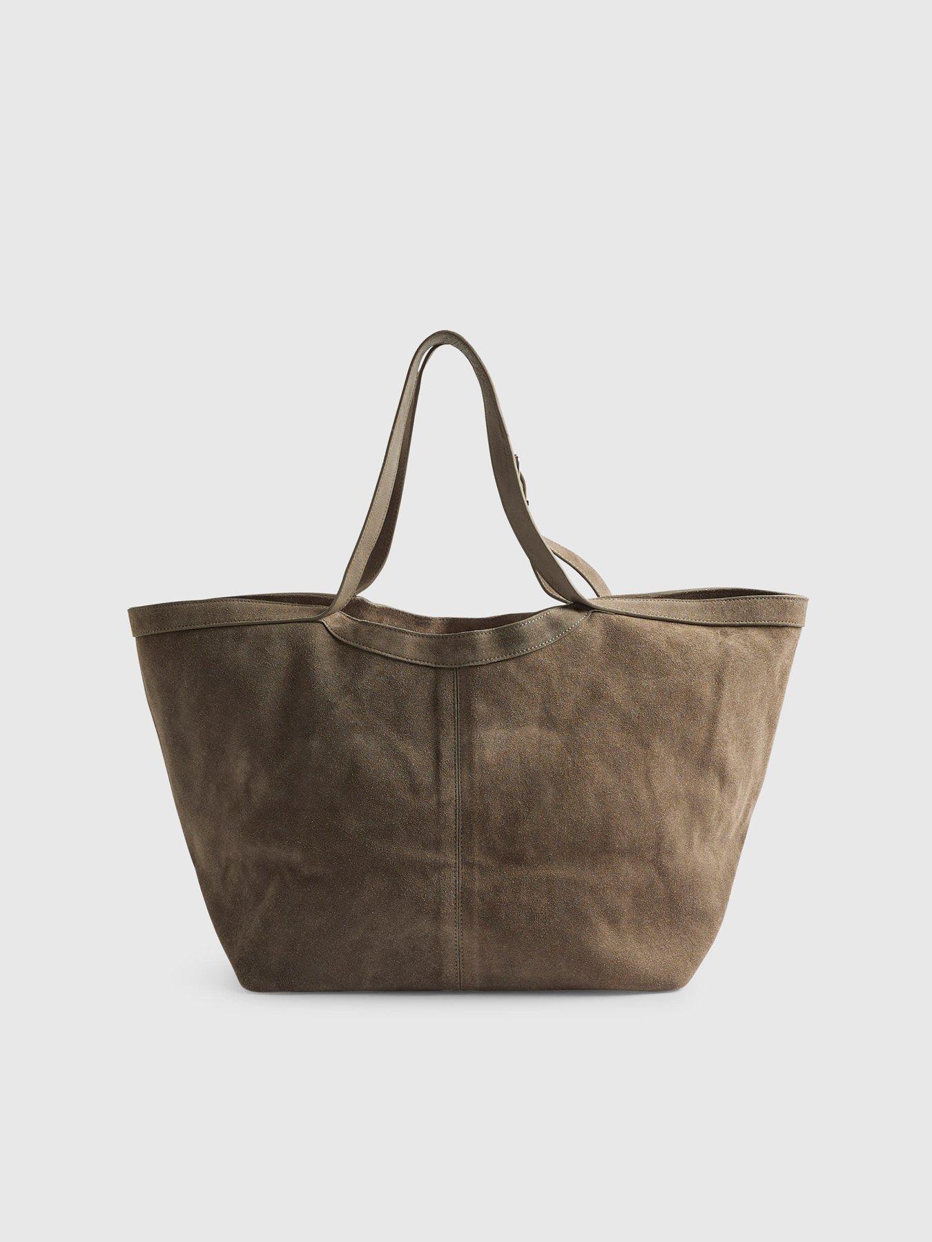 Image 2 of 4 of River Island Buckle Handle Suede Shopper Bag