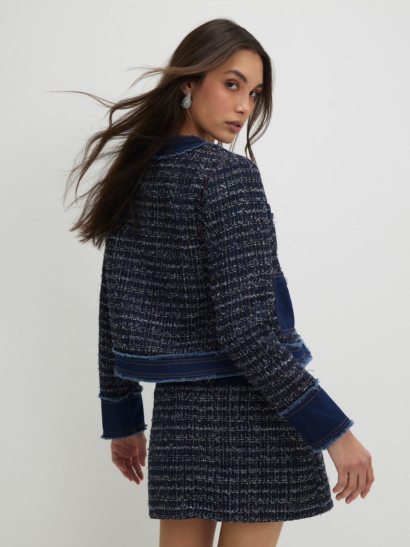 stillFront image of river-island-boucle-denim-jacket