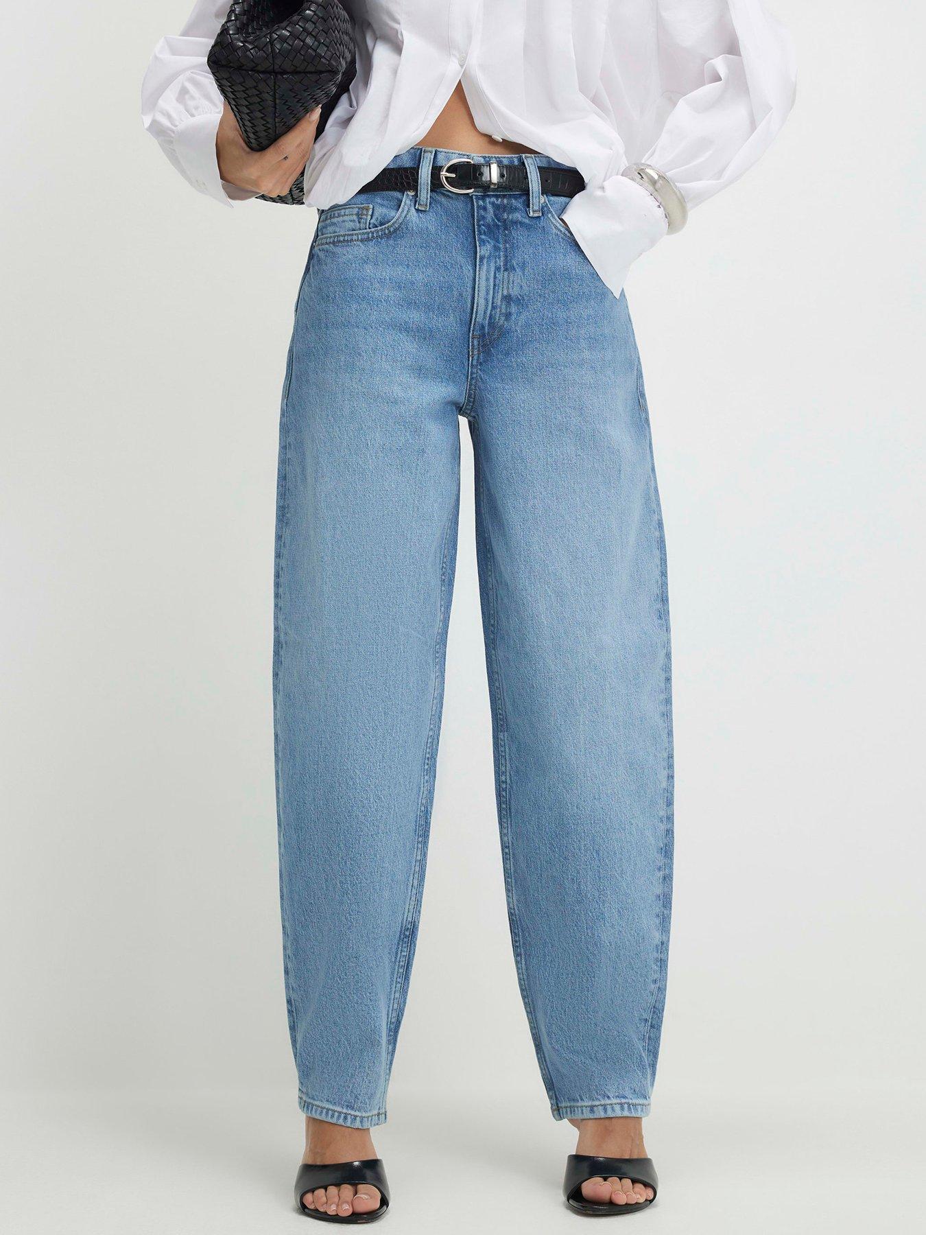 River Island Mid Rise Barrel Leg Jeans