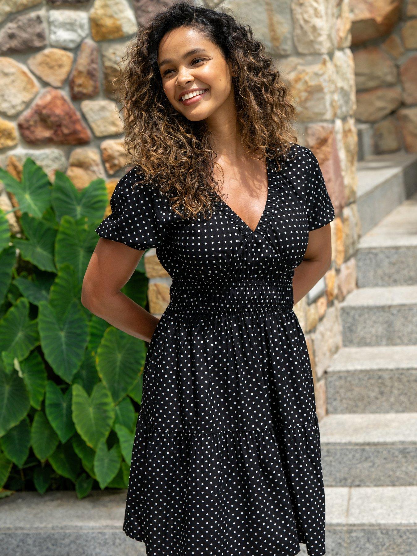  image of pour-moi-danielle-elasticated-chanel-tiered-short-dress