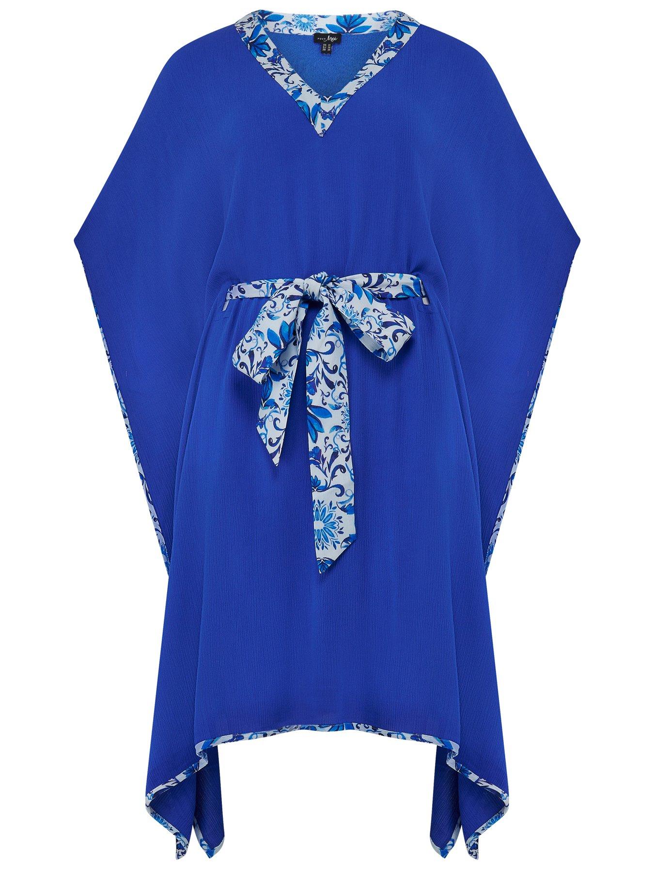 Image 3 of 4 of Pour Moi Printed Belt Crinkle Kaftan