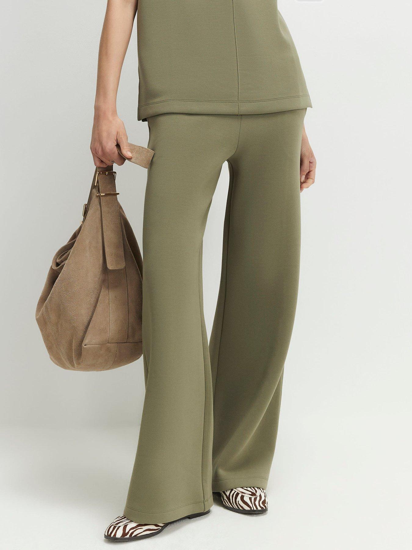 River Island Premium Twill Wide Leg Joggers