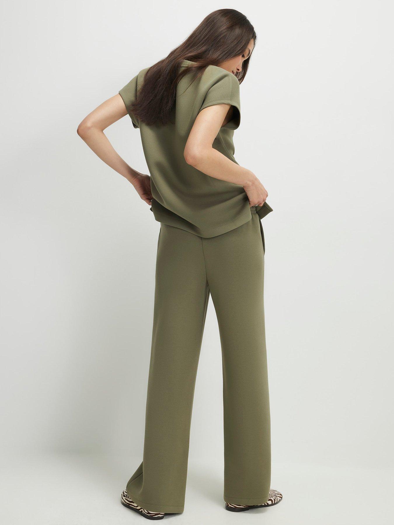 Image 2 of 4 of River Island Premium Twill Wide Leg Joggers