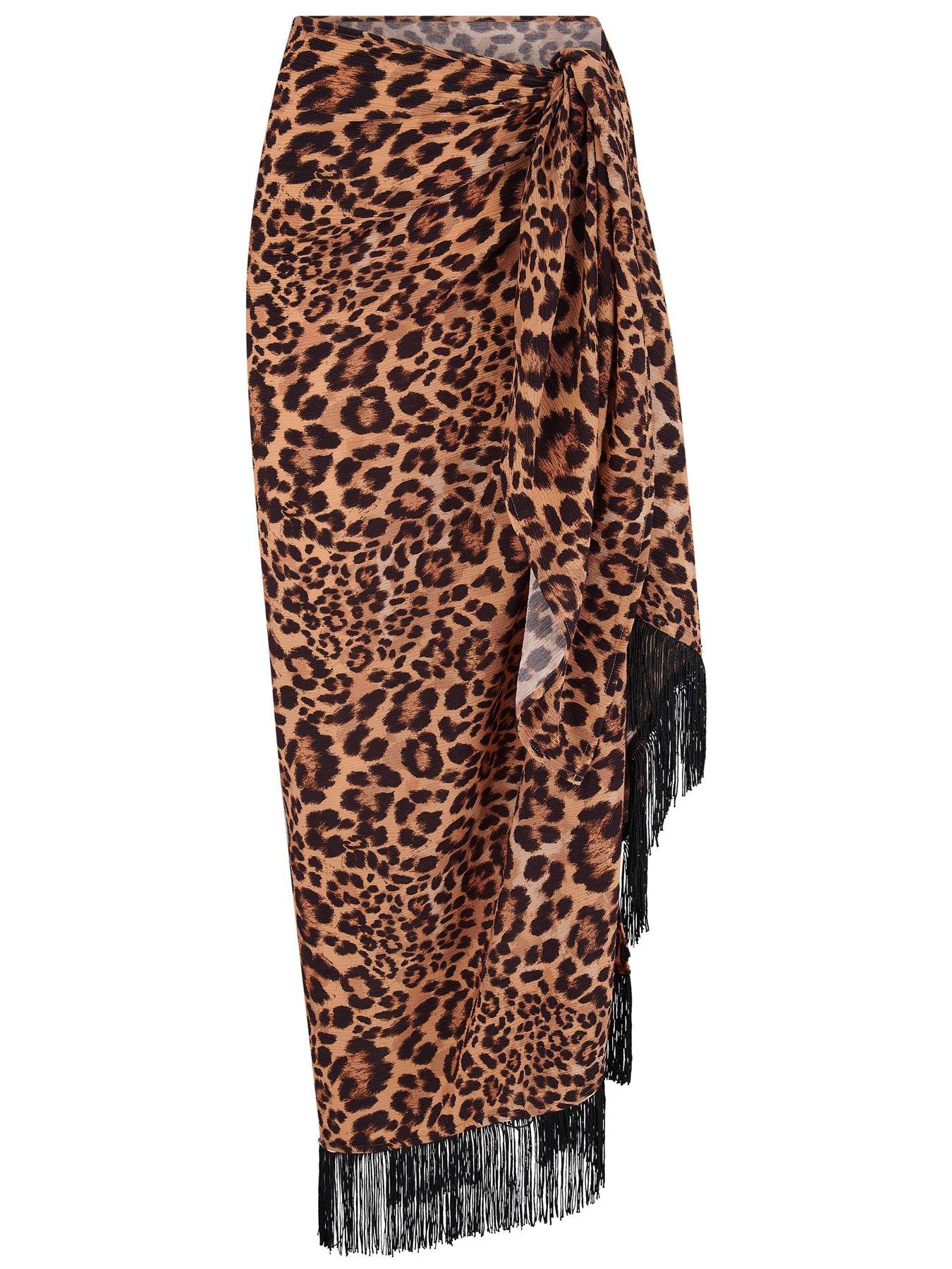 Image 3 of 4 of Pour Moi Fringe Trim Crinkle Multiway Sarong