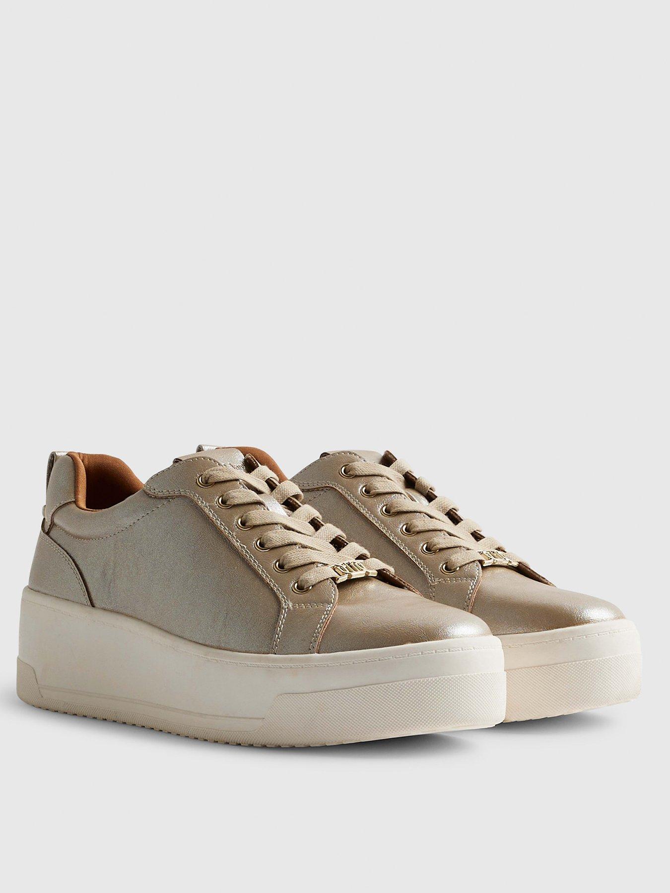  image of river-island-lace-up-flatform-trainers