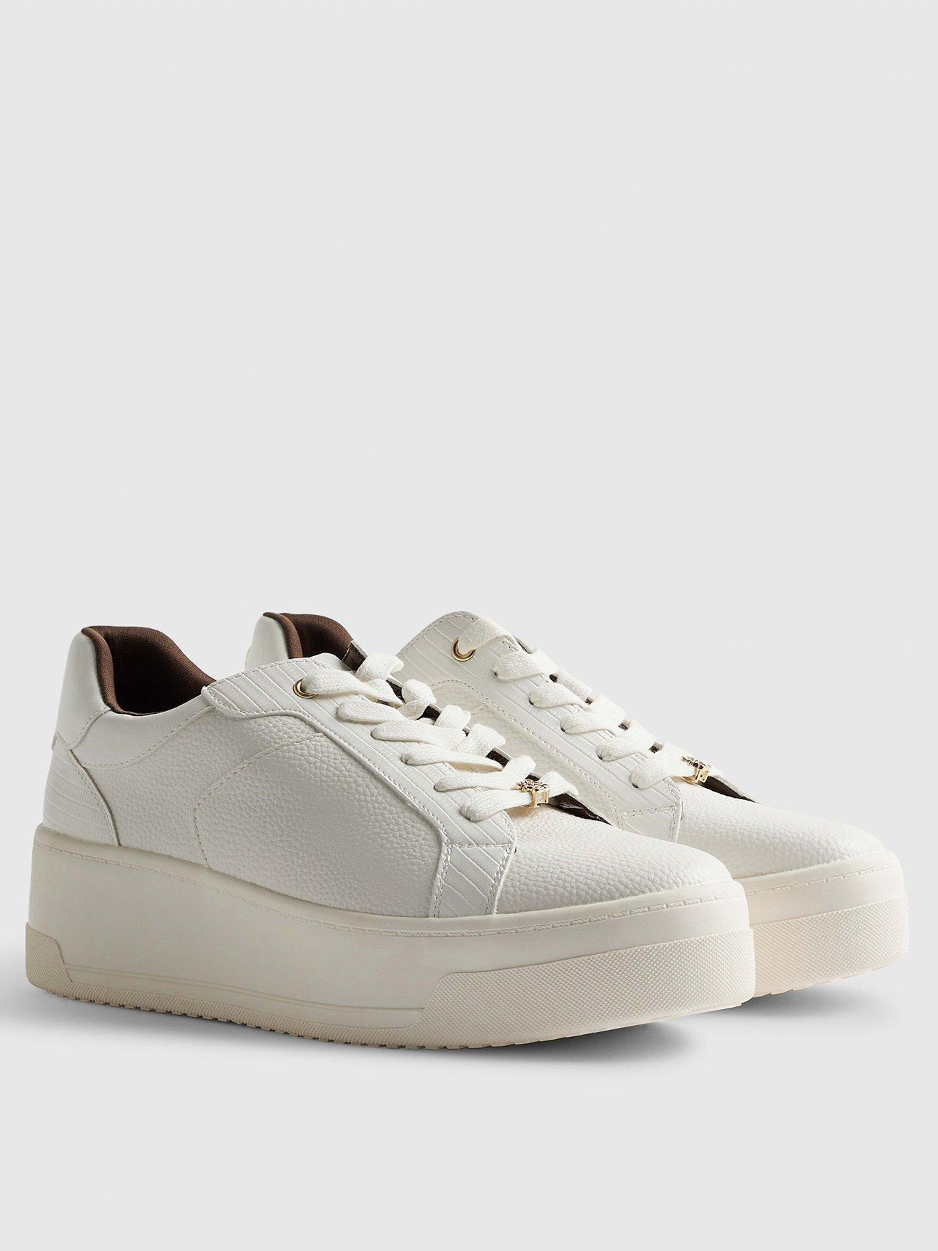  image of river-island-lace-up-flatform-trainers